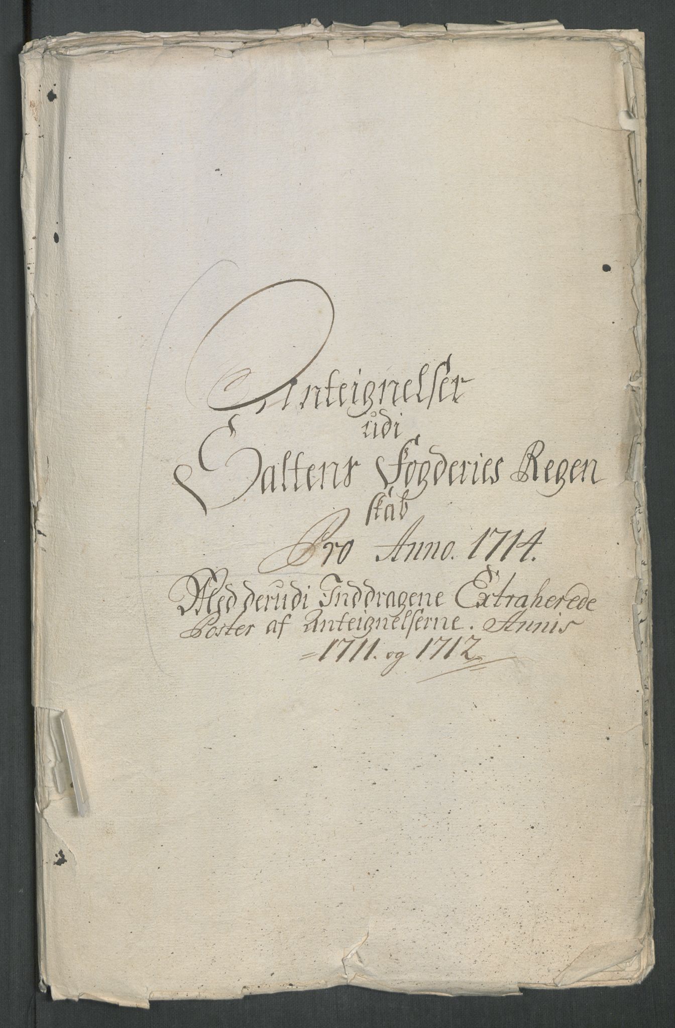 Rentekammeret inntil 1814, Reviderte regnskaper, Fogderegnskap, RA/EA-4092/R66/L4584: Fogderegnskap Salten, 1714, p. 365