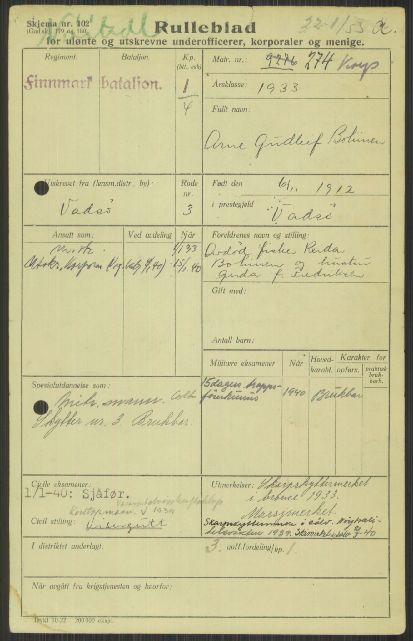 Forsvaret, Varanger bataljon, AV/RA-RAFA-2258/1/D/L0440: Rulleblad for fødte 1892-1912, 1892-1912, p. 1539