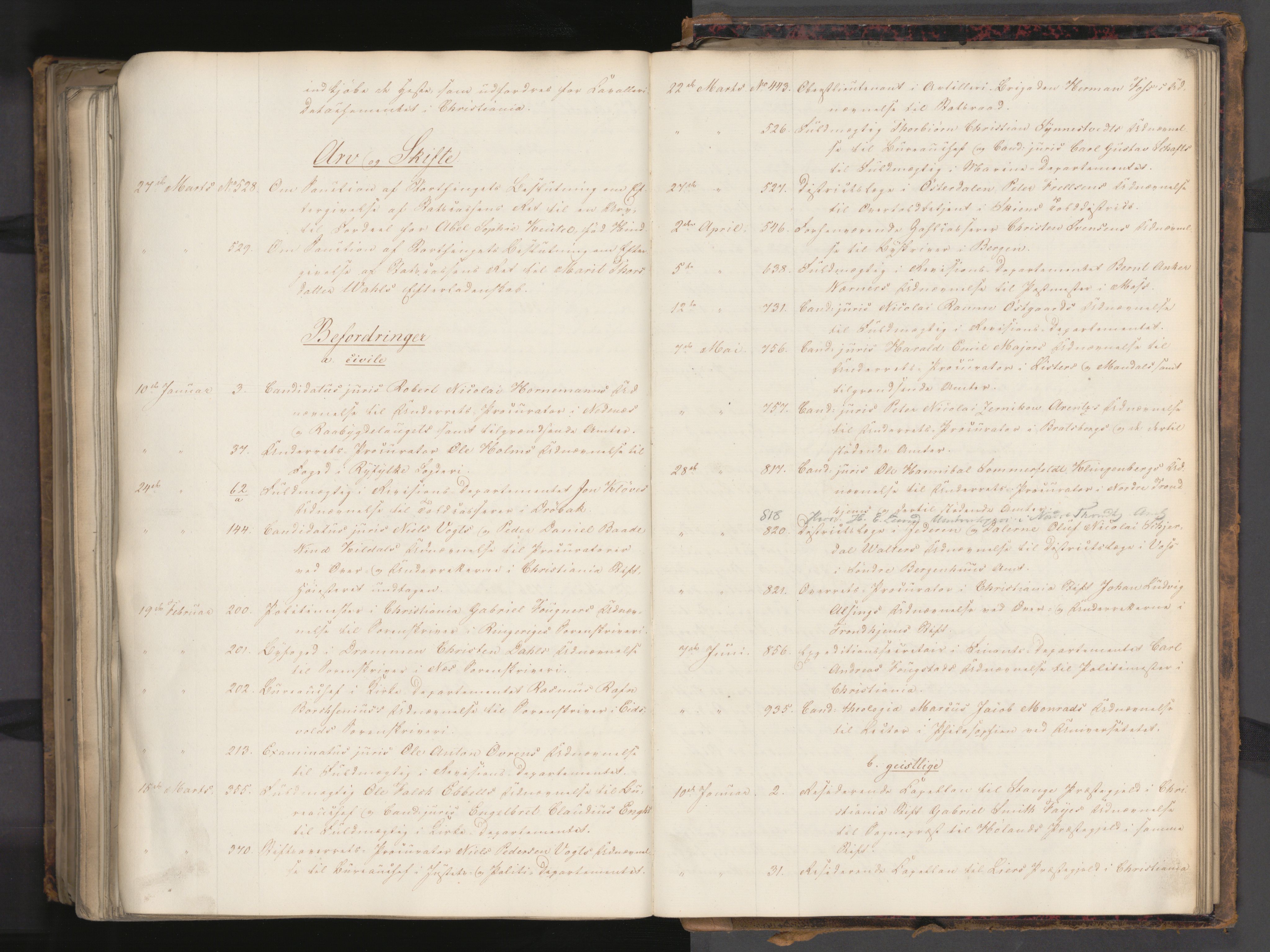 Statsrådssekretariatet, AV/RA-S-1001/A/Ab/L0061: Kgl. res. nr. 1-1034, 1. halvår, 1845