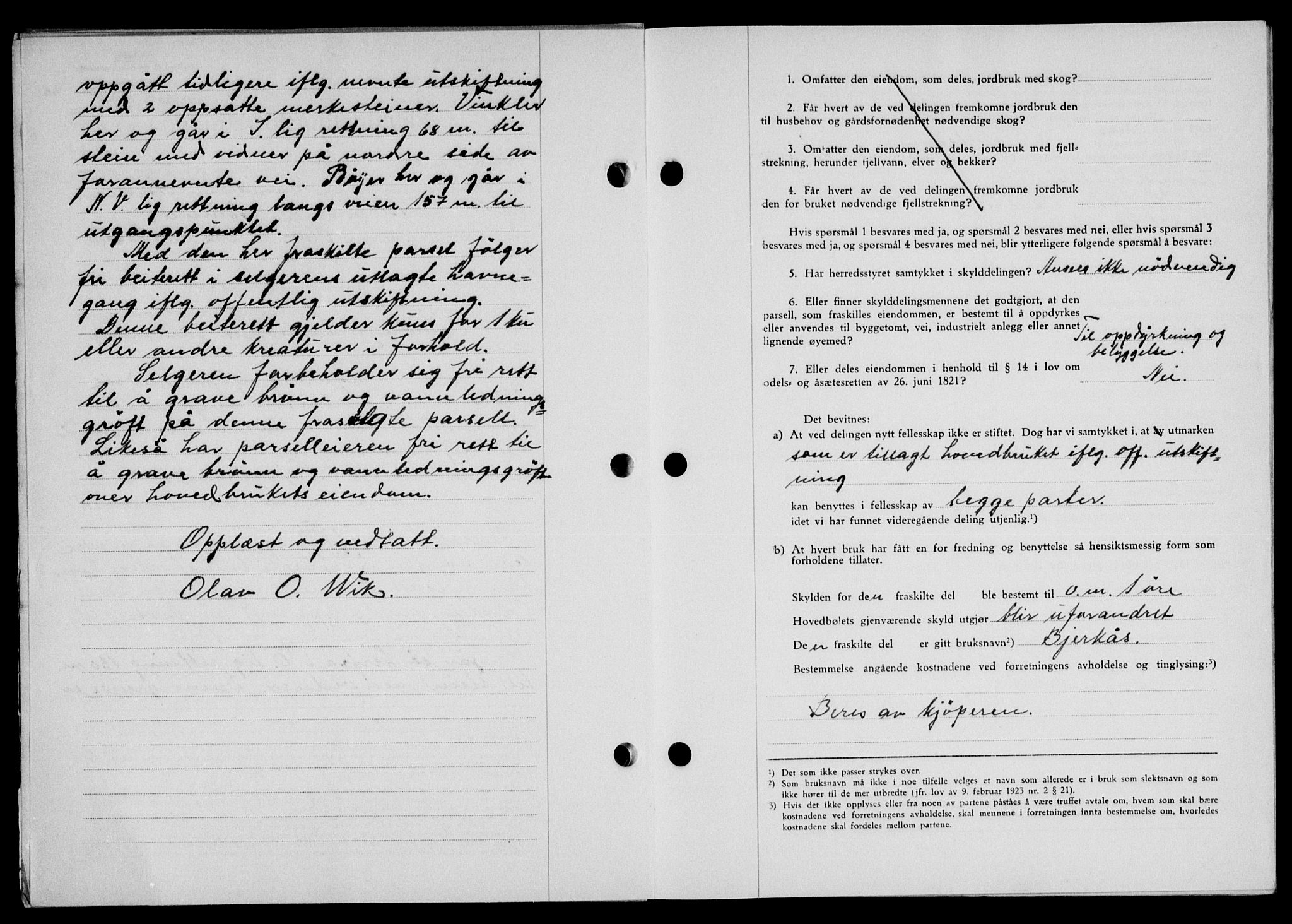 Lofoten sorenskriveri, SAT/A-0017/1/2/2C/L0012a: Mortgage book no. 12a, 1943-1944, Diary no: : 1303/1944