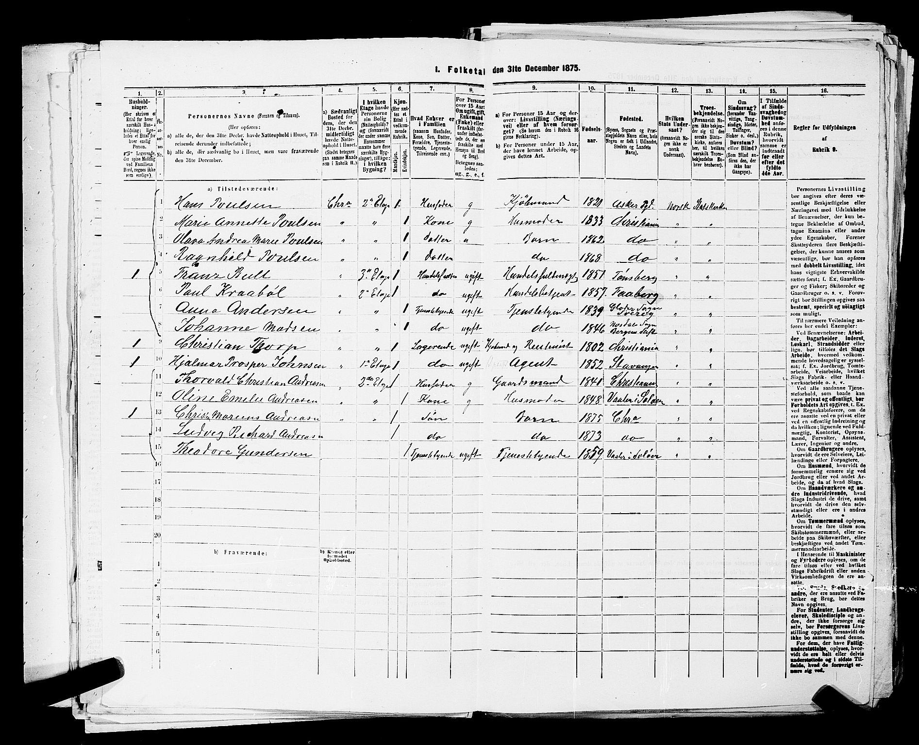 RA, 1875 census for 0301 Kristiania, 1875, p. 529