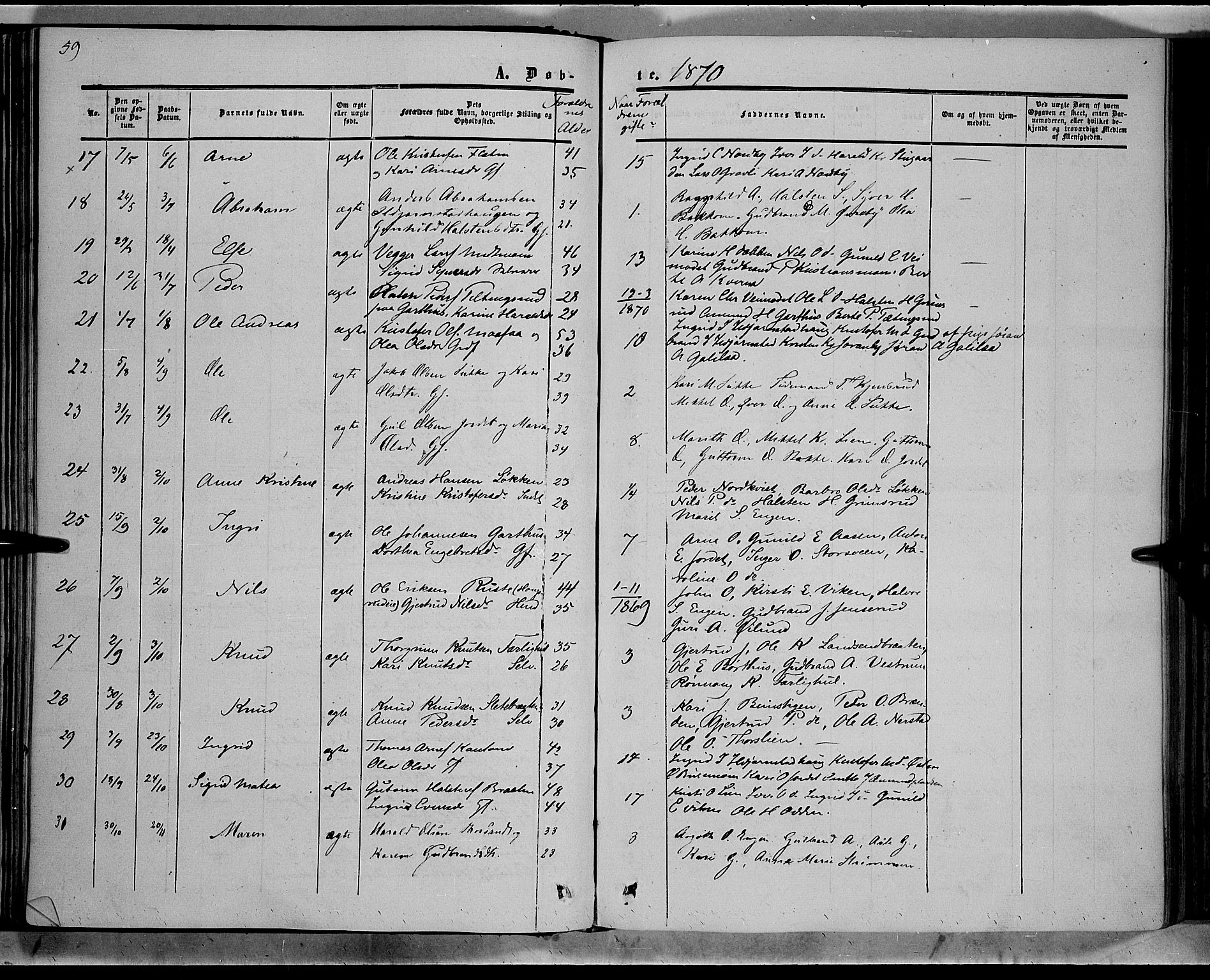 Sør-Aurdal prestekontor, SAH/PREST-128/H/Ha/Haa/L0007: Parish register (official) no. 7, 1849-1876, p. 59
