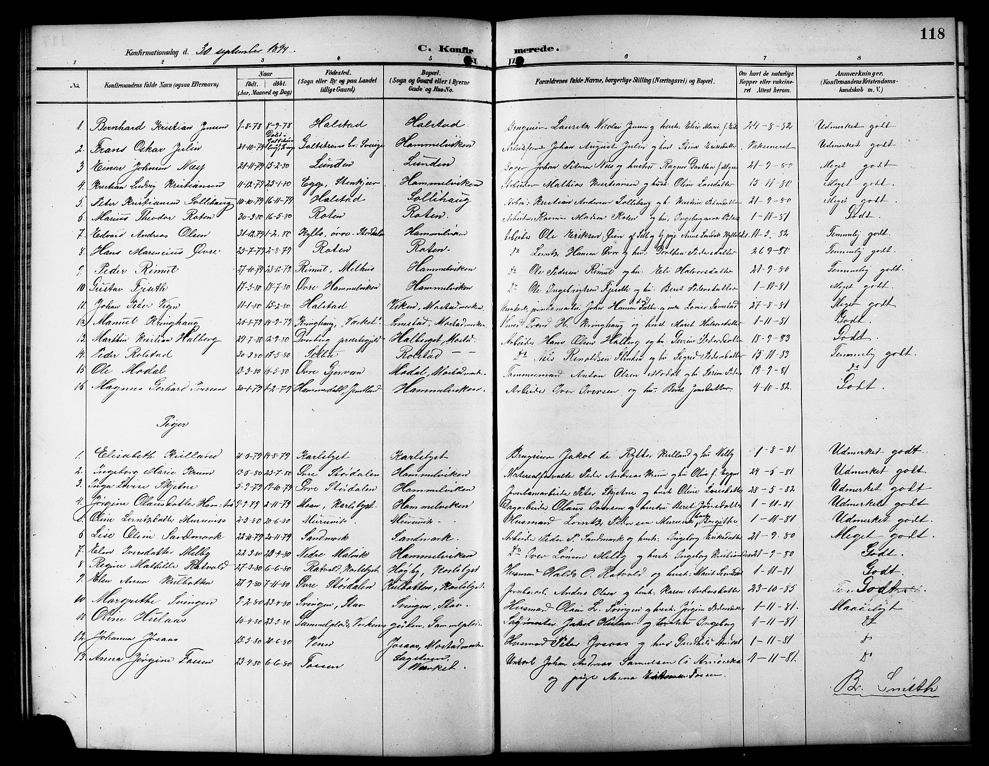 Ministerialprotokoller, klokkerbøker og fødselsregistre - Sør-Trøndelag, SAT/A-1456/617/L0431: Parish register (copy) no. 617C01, 1889-1910, p. 118