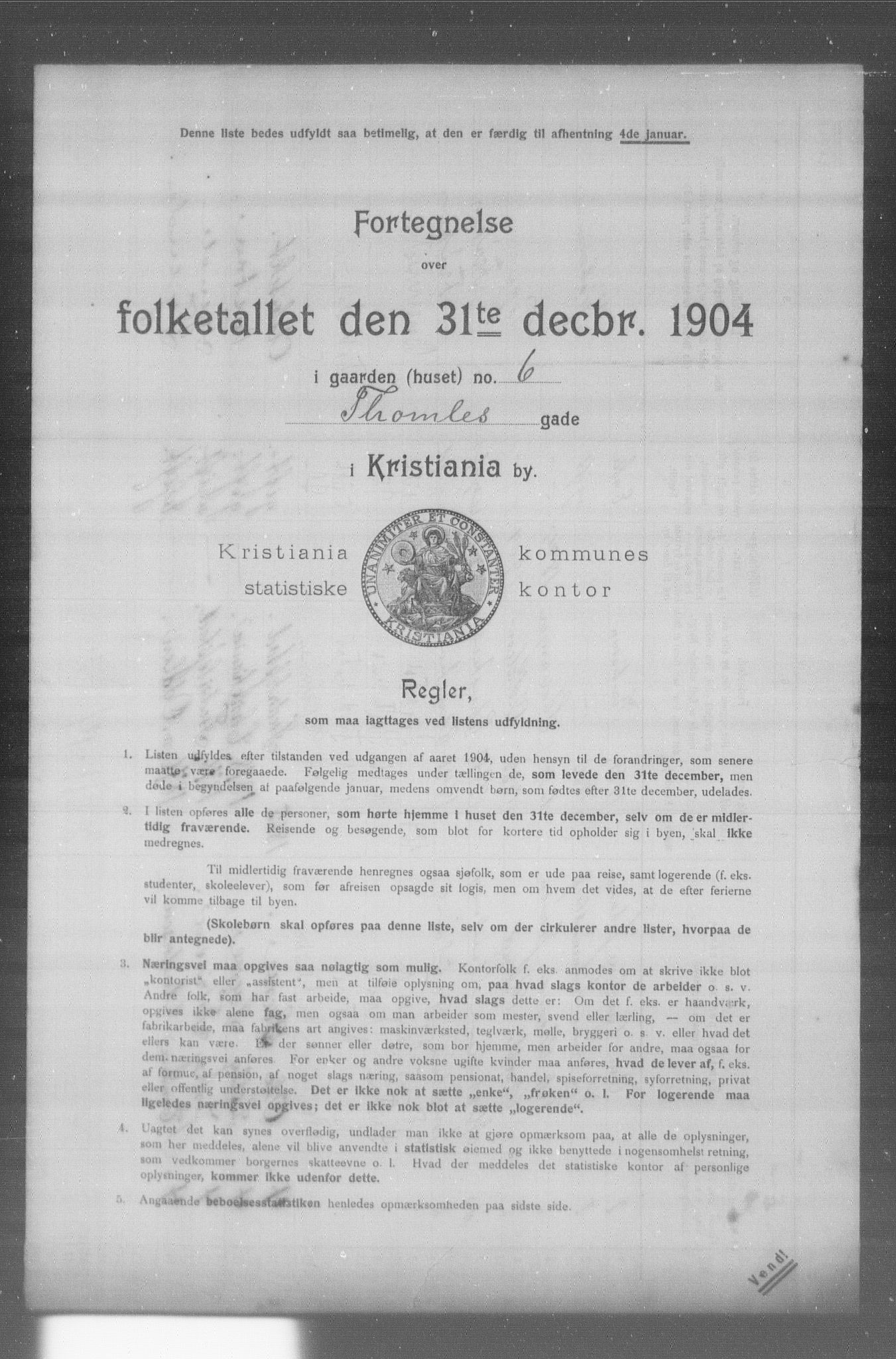 OBA, Municipal Census 1904 for Kristiania, 1904, p. 20733