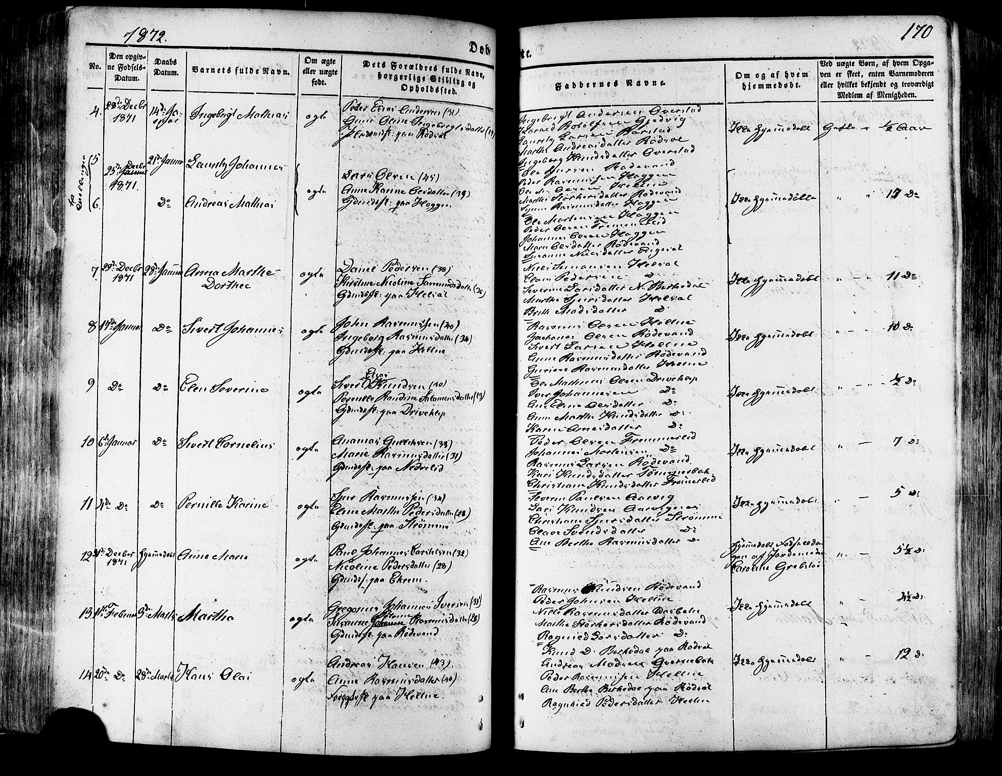 Ministerialprotokoller, klokkerbøker og fødselsregistre - Møre og Romsdal, SAT/A-1454/511/L0140: Parish register (official) no. 511A07, 1851-1878, p. 170