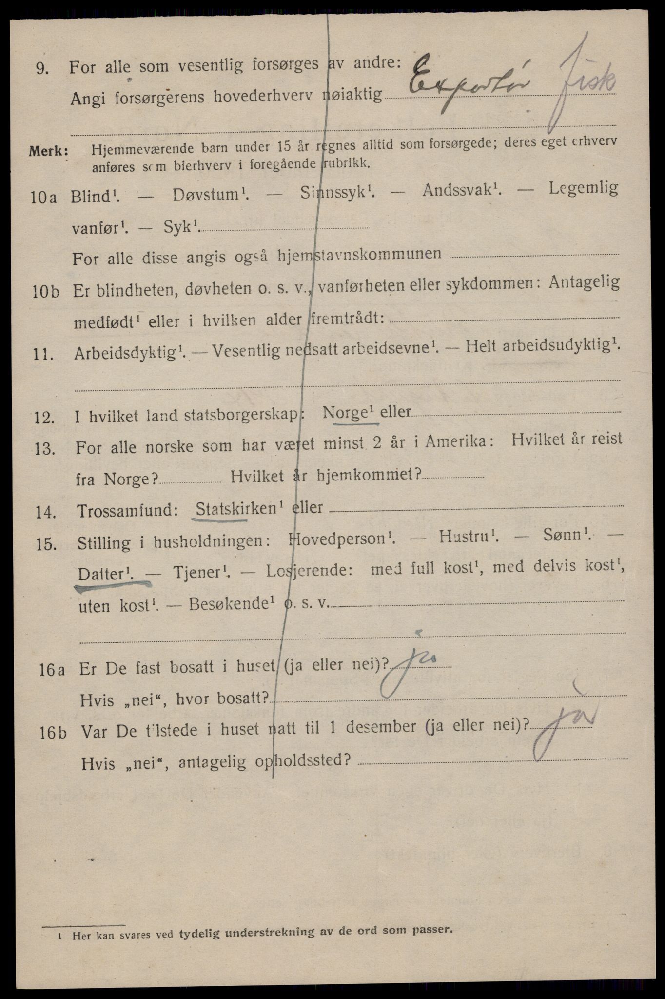 SAST, 1920 census for Kopervik, 1920, p. 4091