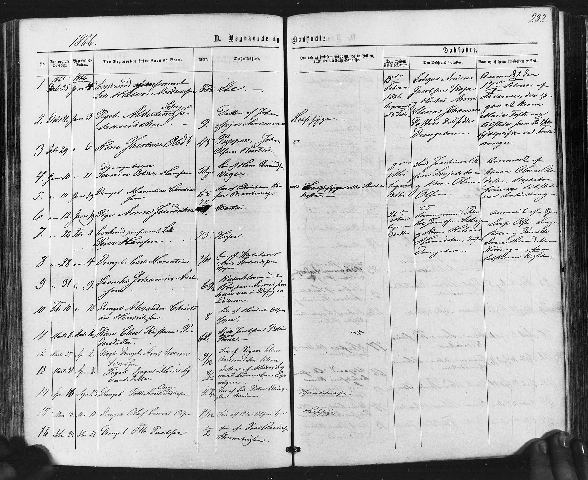 Hvaler prestekontor Kirkebøker, SAO/A-2001/F/Fa/L0007: Parish register (official) no. I 7, 1864-1878, p. 232