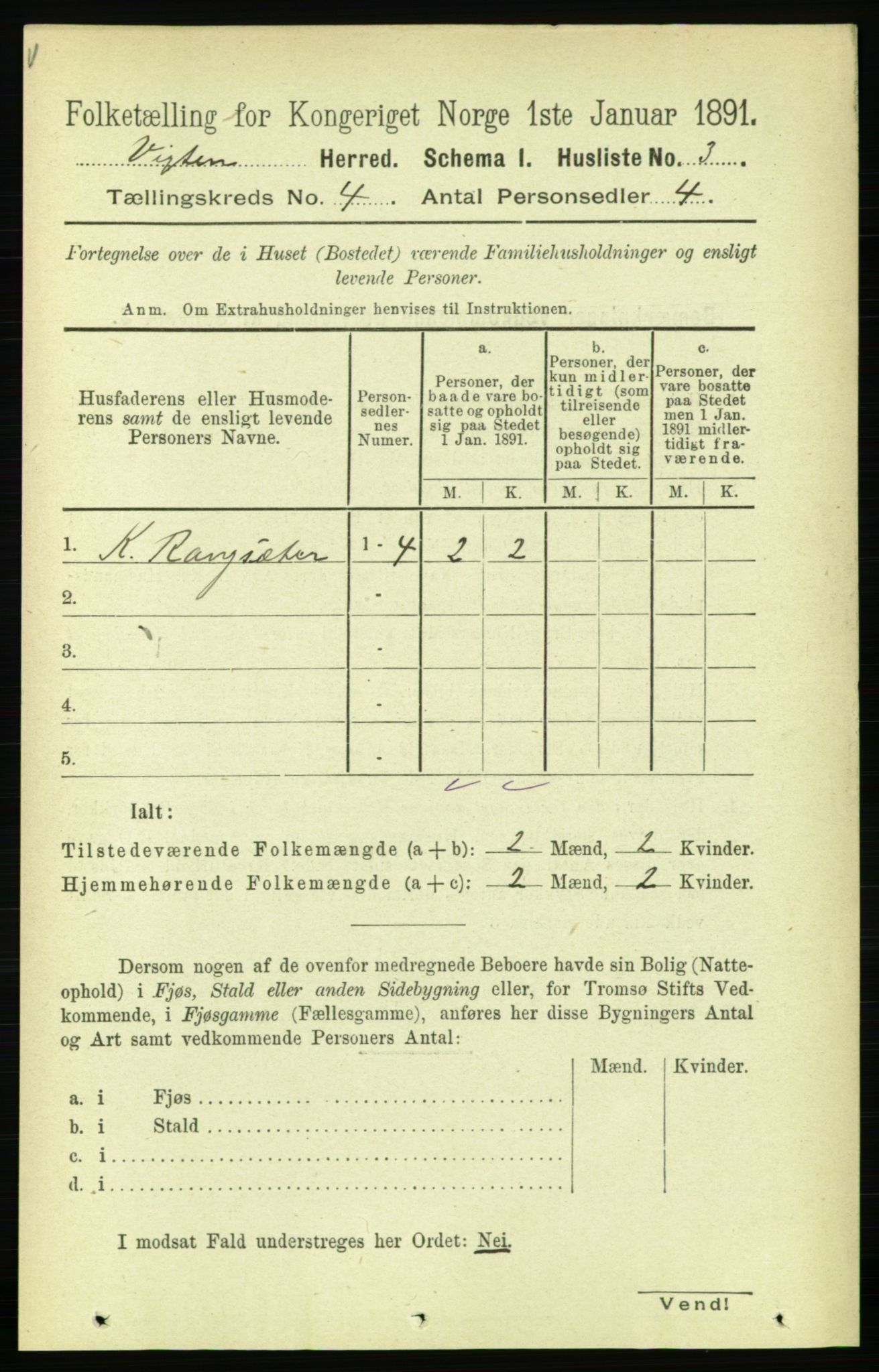 RA, 1891 census for 1750 Vikna, 1891, p. 2246