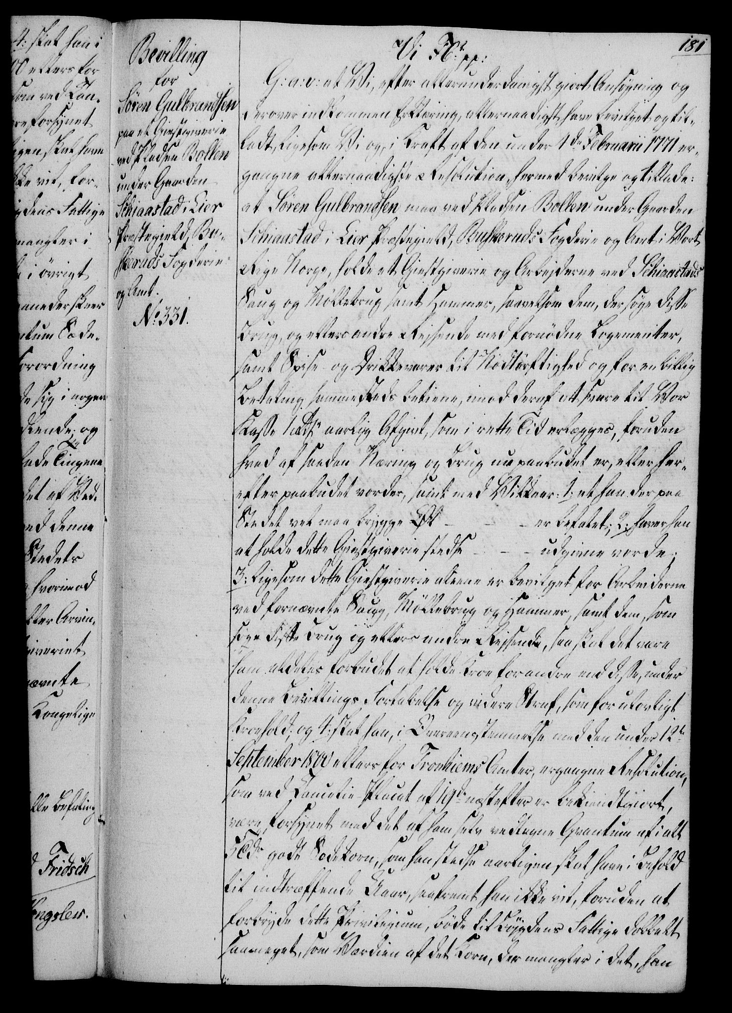 Rentekammeret, Kammerkanselliet, AV/RA-EA-3111/G/Gg/Gga/L0019: Norsk ekspedisjonsprotokoll med register (merket RK 53.19), 1807-1810, p. 181