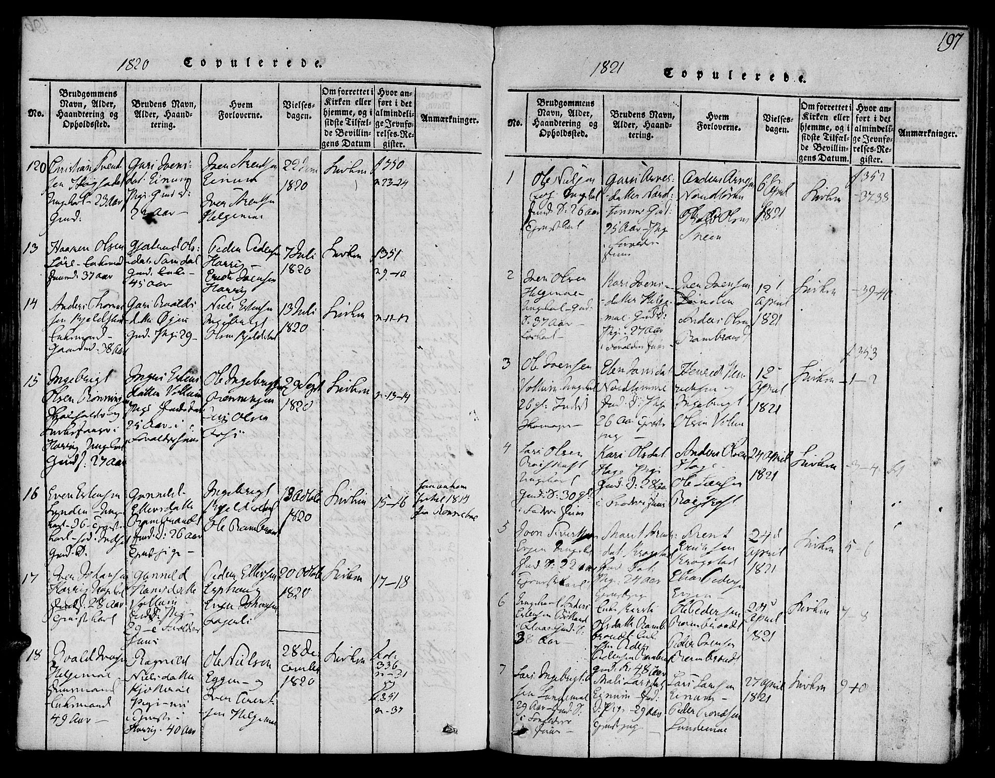 Ministerialprotokoller, klokkerbøker og fødselsregistre - Sør-Trøndelag, SAT/A-1456/692/L1102: Parish register (official) no. 692A02, 1816-1842, p. 197
