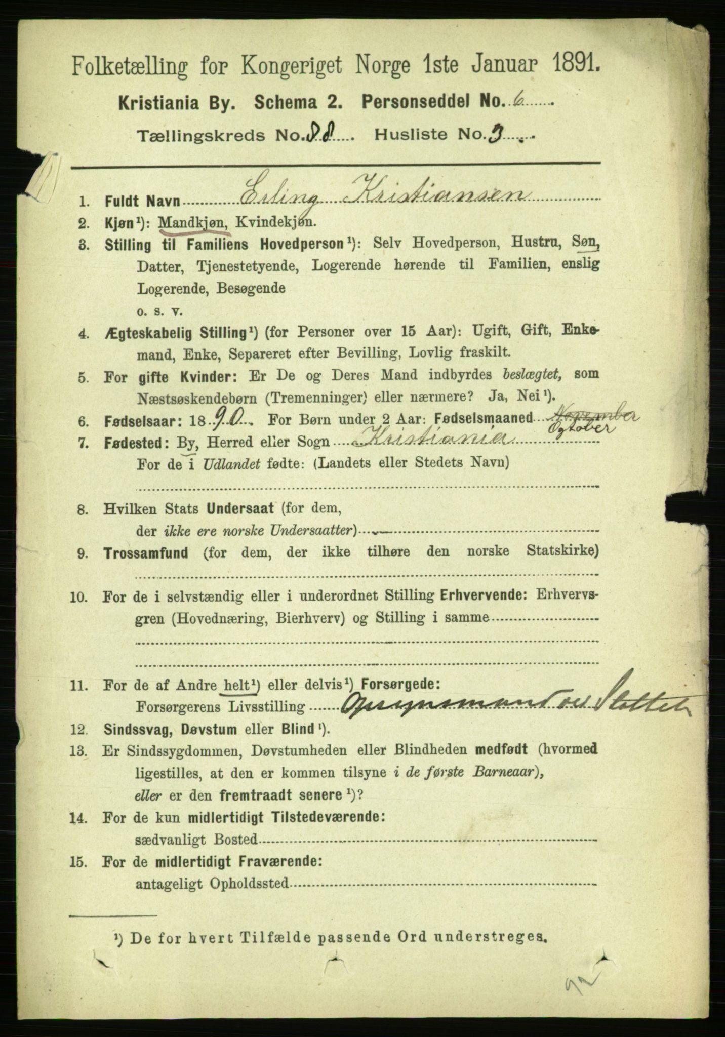 RA, 1891 census for 0301 Kristiania, 1891, p. 43856