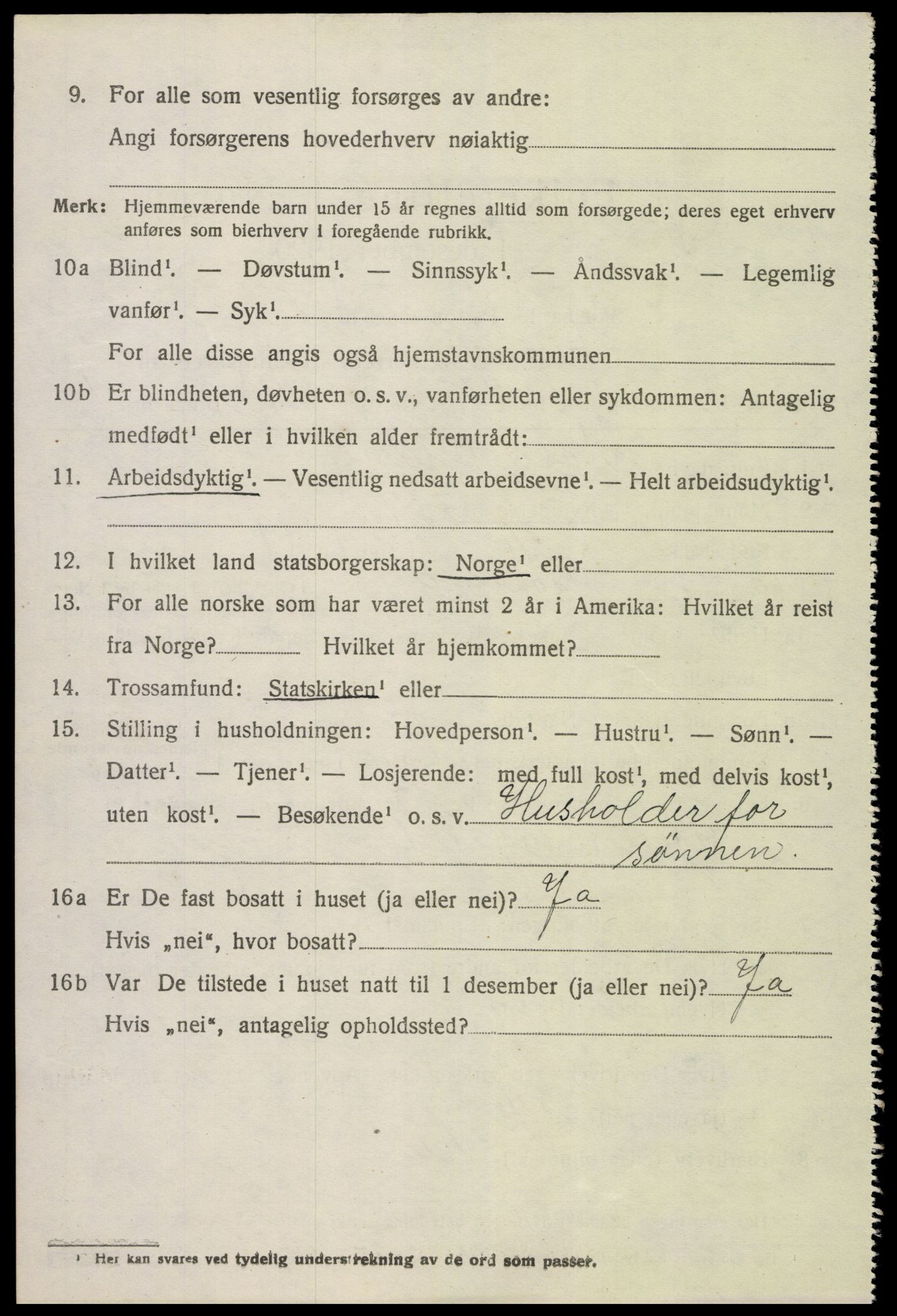 SAK, 1920 census for Froland, 1920, p. 3554