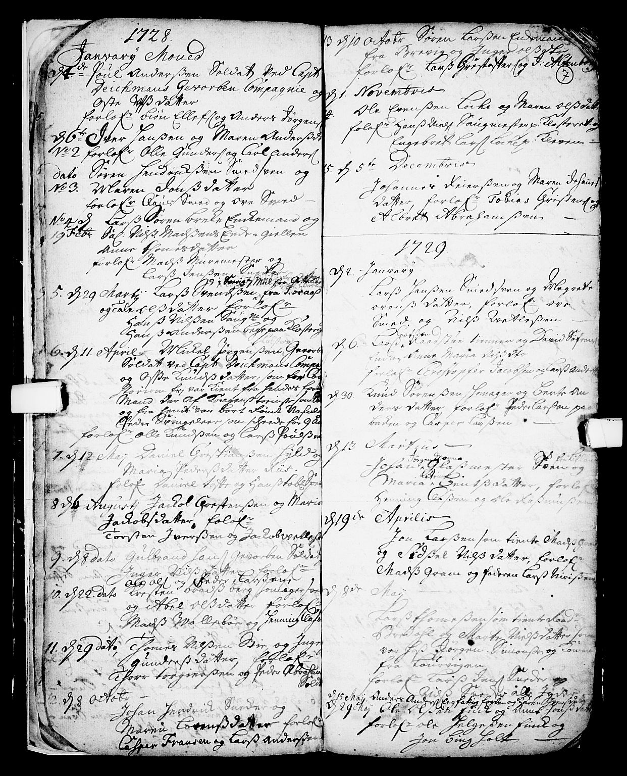 Skien kirkebøker, SAKO/A-302/F/Fa/L0002: Parish register (official) no. 2, 1716-1757, p. 7