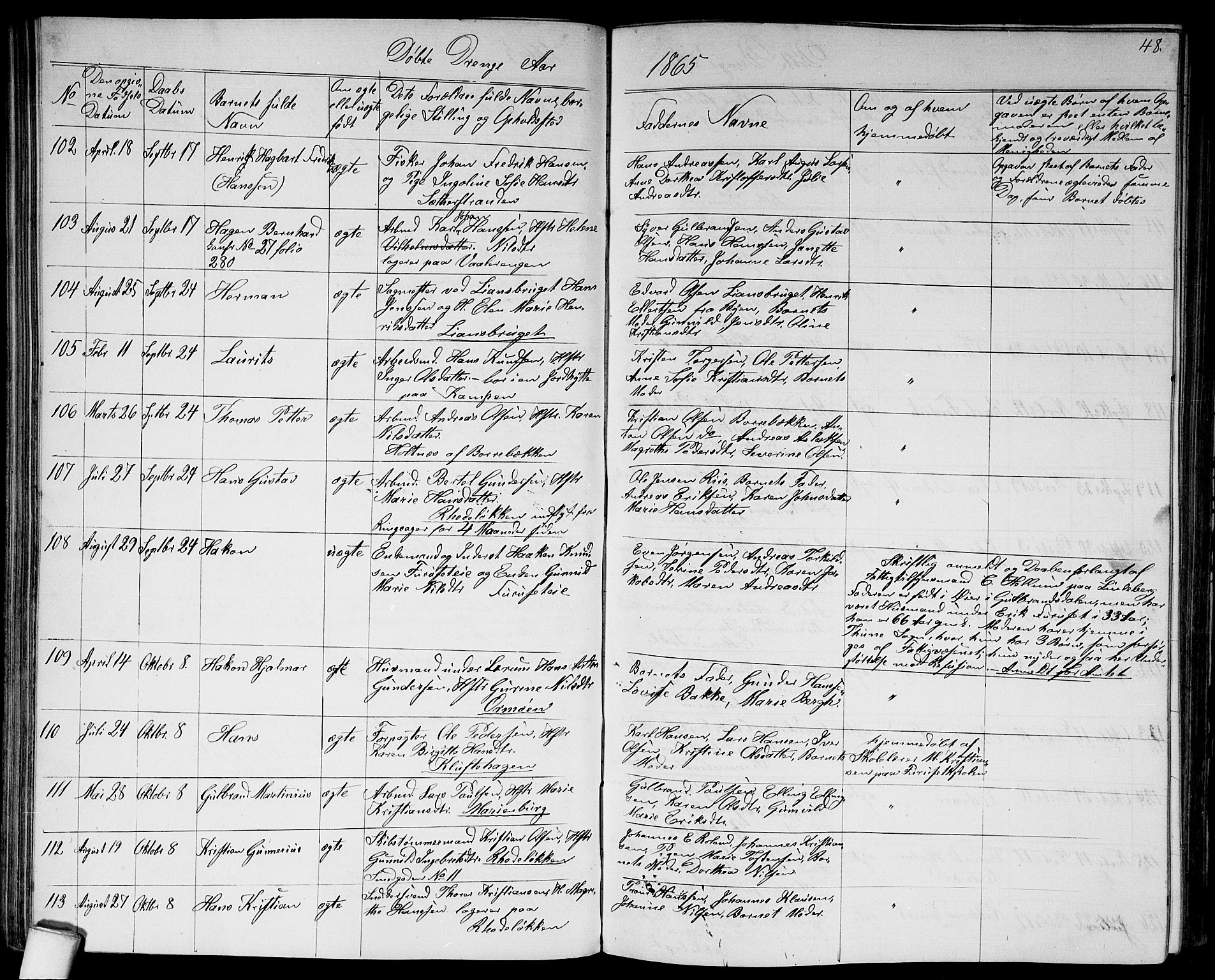 Østre Aker prestekontor Kirkebøker, AV/SAO-A-10840/G/Ga/L0002: Parish register (copy) no. I 2, 1861-1867, p. 48