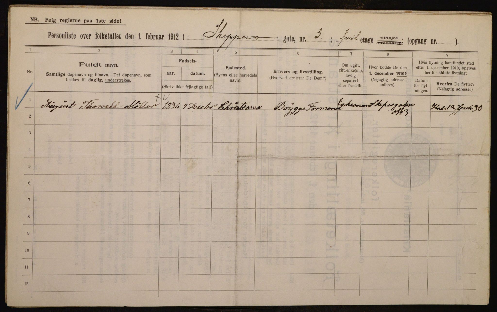 OBA, Municipal Census 1912 for Kristiania, 1912, p. 95730