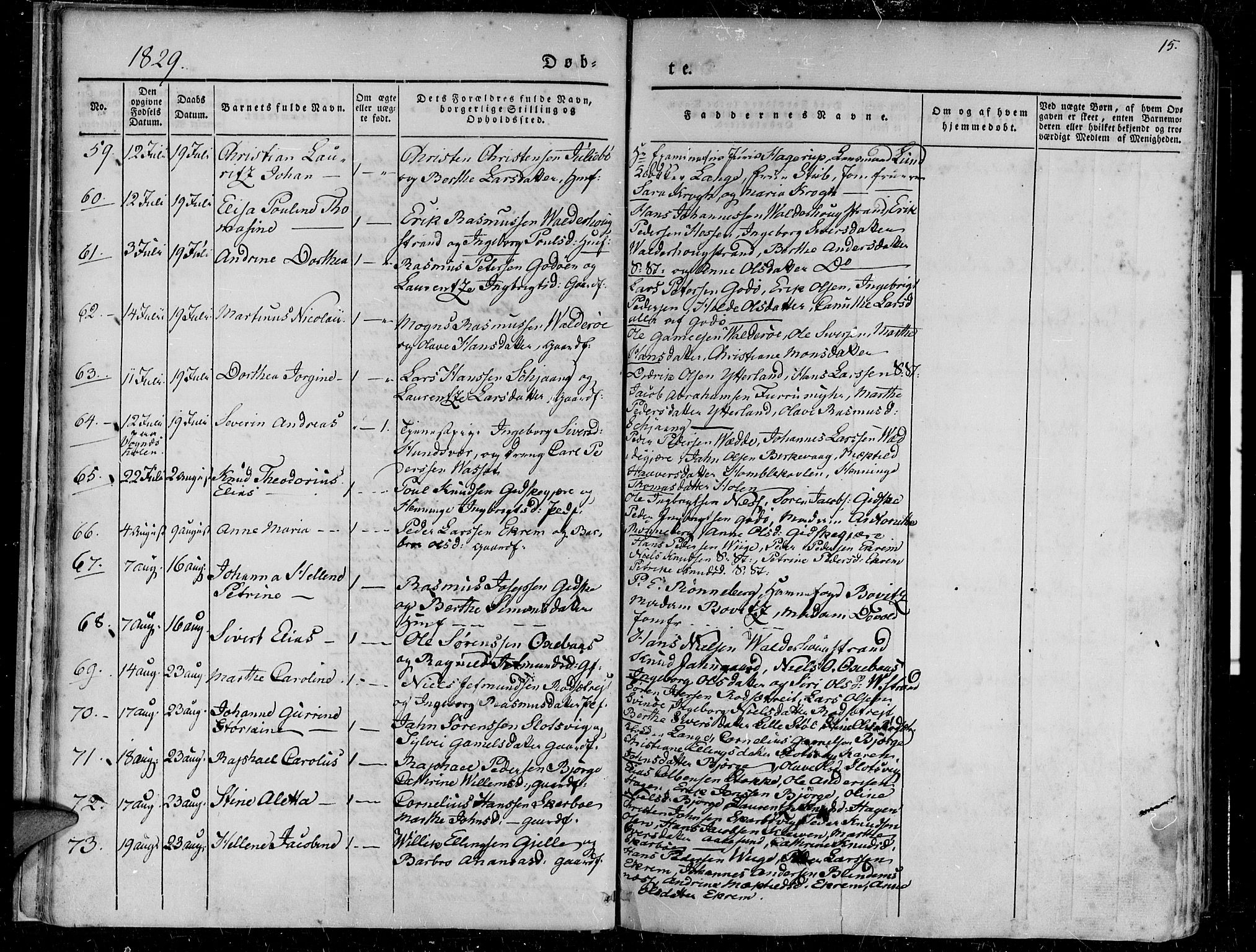 Ministerialprotokoller, klokkerbøker og fødselsregistre - Møre og Romsdal, AV/SAT-A-1454/528/L0395: Parish register (official) no. 528A06, 1828-1839, p. 15