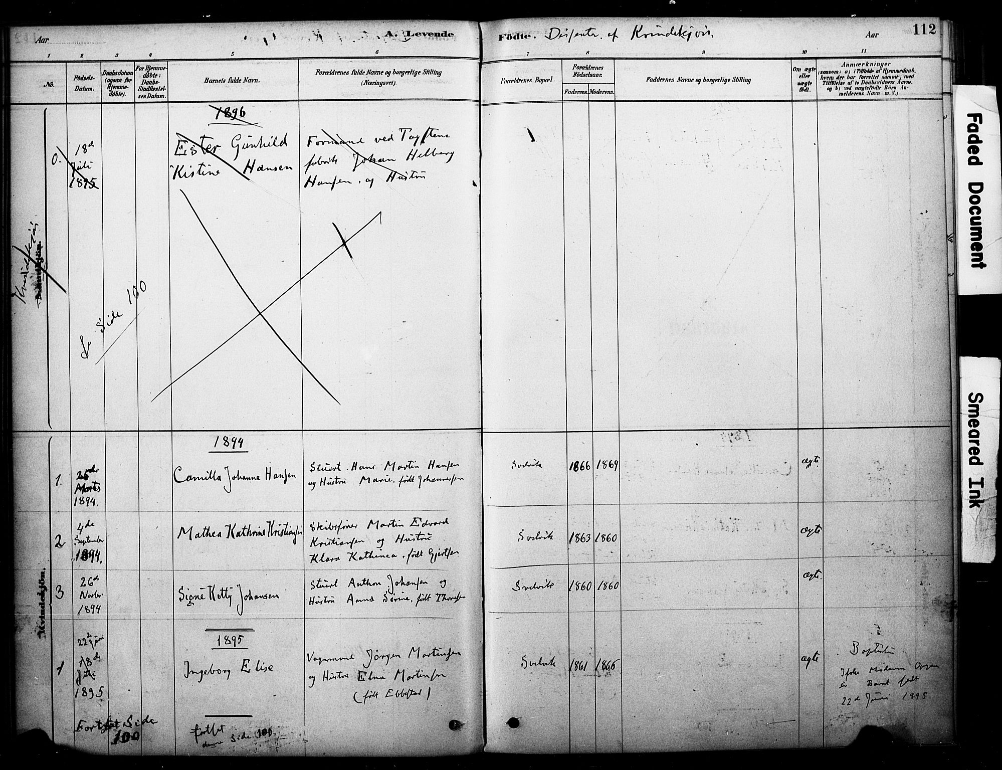 Strømm kirkebøker, AV/SAKO-A-322/F/Fb/L0001: Parish register (official) no. II 1, 1878-1899, p. 112