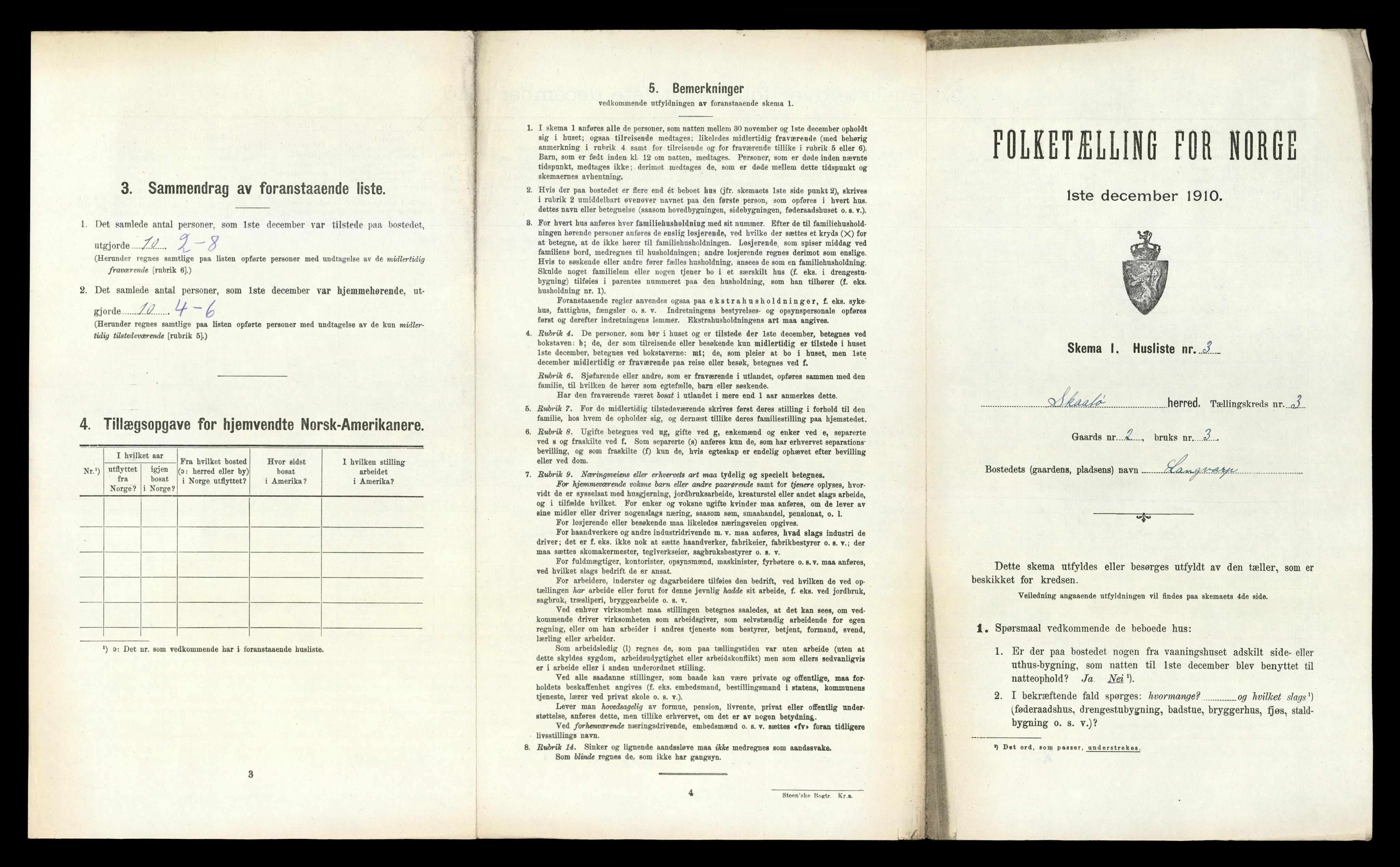 RA, 1910 census for Skåtøy, 1910, p. 245