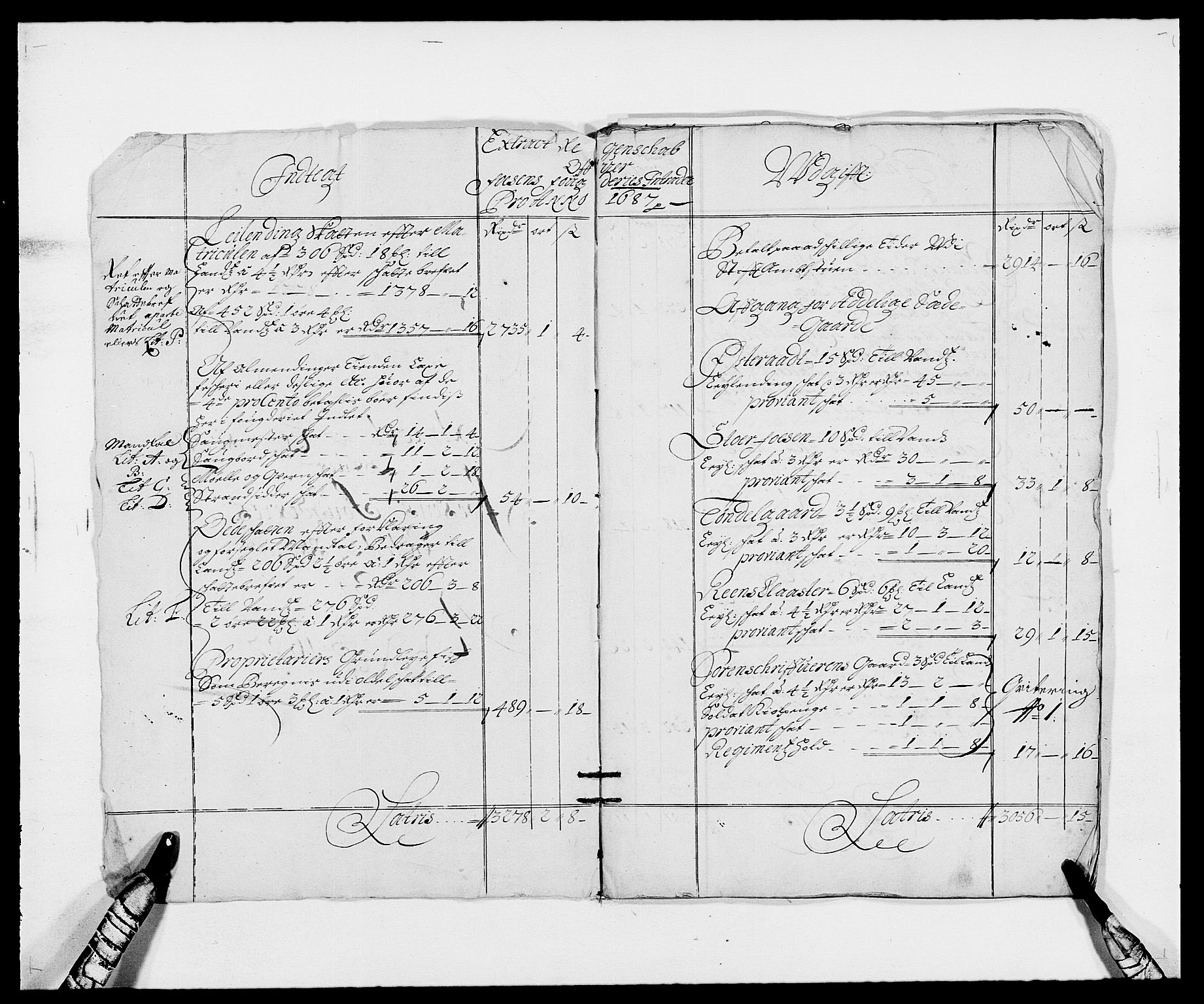 Rentekammeret inntil 1814, Reviderte regnskaper, Fogderegnskap, AV/RA-EA-4092/R57/L3845: Fogderegnskap Fosen, 1687, p. 3