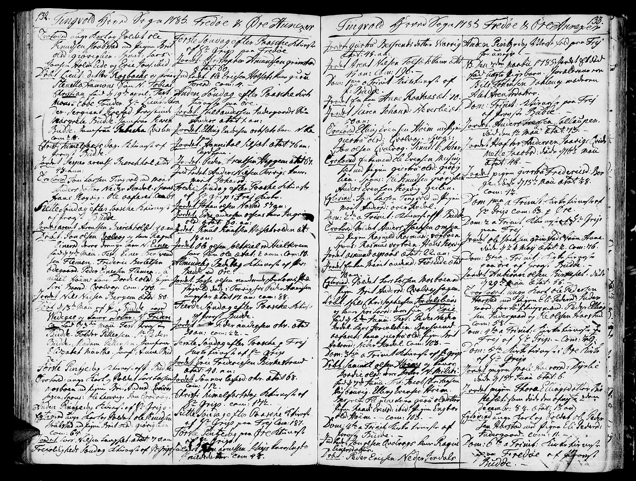 Ministerialprotokoller, klokkerbøker og fødselsregistre - Møre og Romsdal, SAT/A-1454/586/L0980: Parish register (official) no. 586A06, 1776-1794, p. 132-133