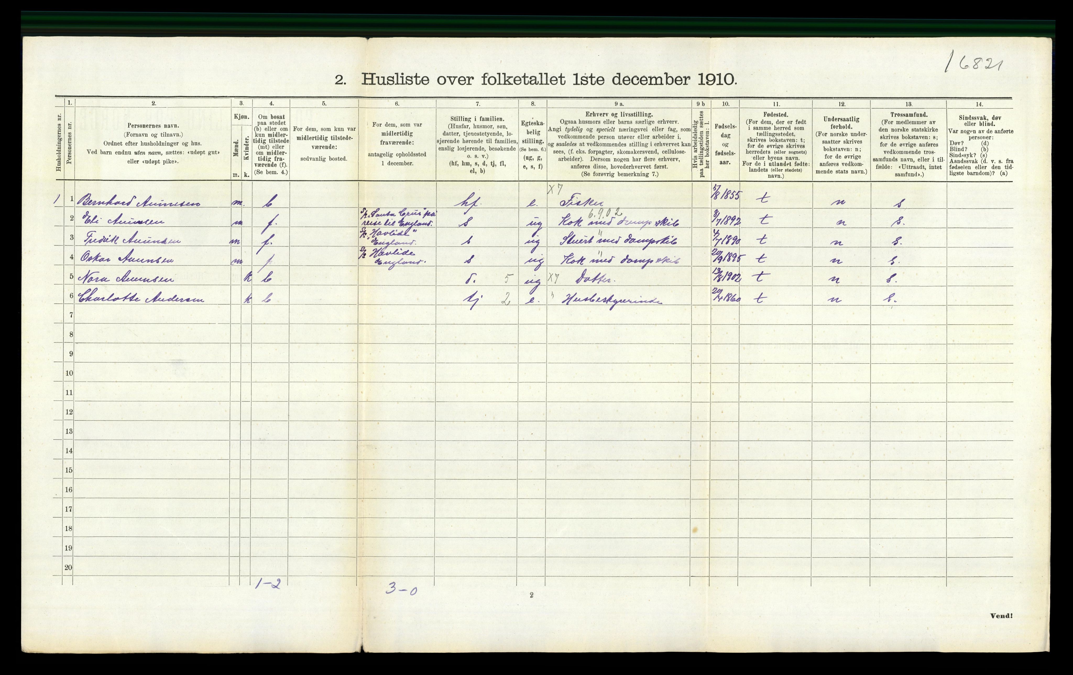 RA, 1910 census for Tjøme, 1910, p. 1334