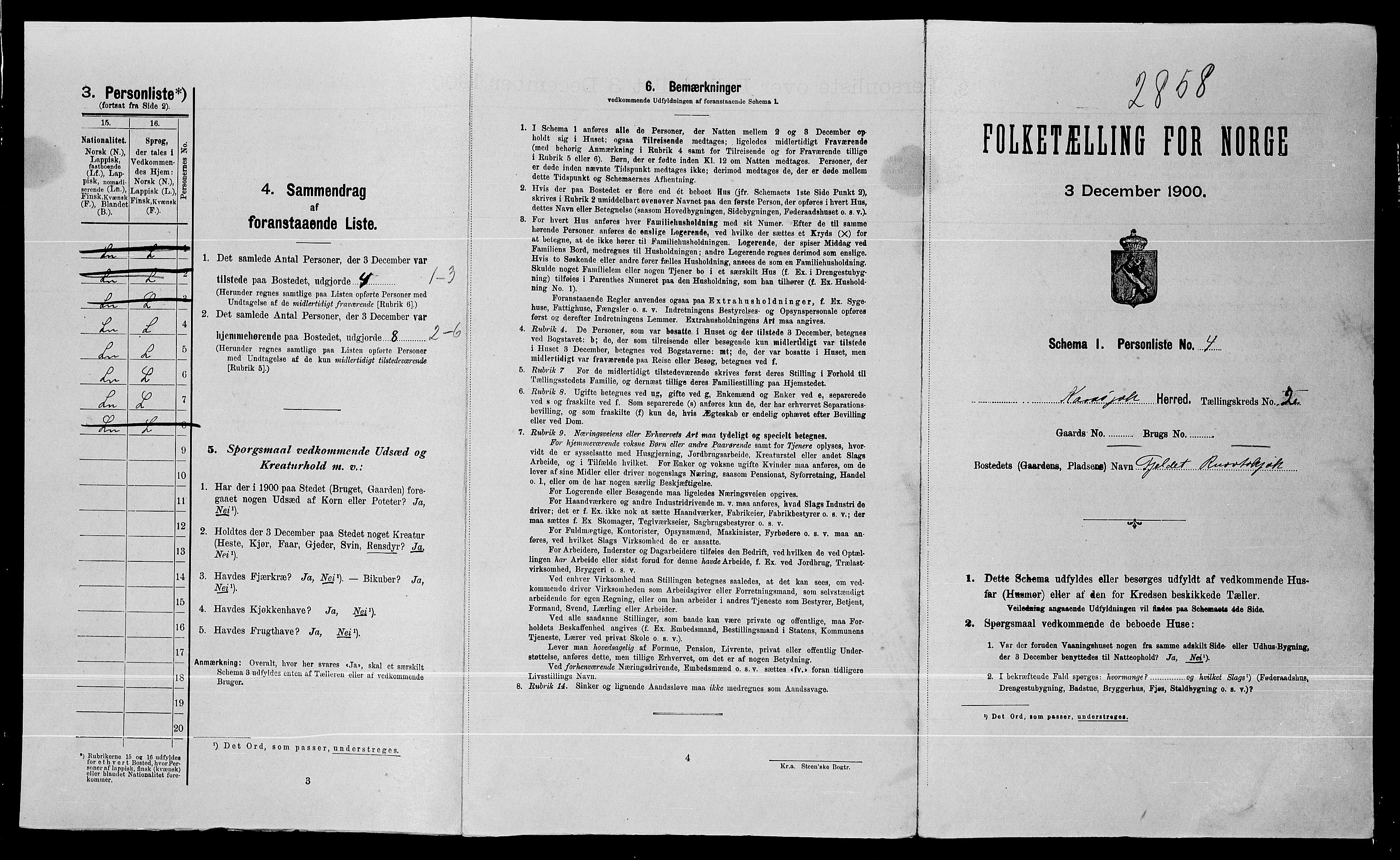 SATØ, 1900 census for Karasjok, 1900, p. 120