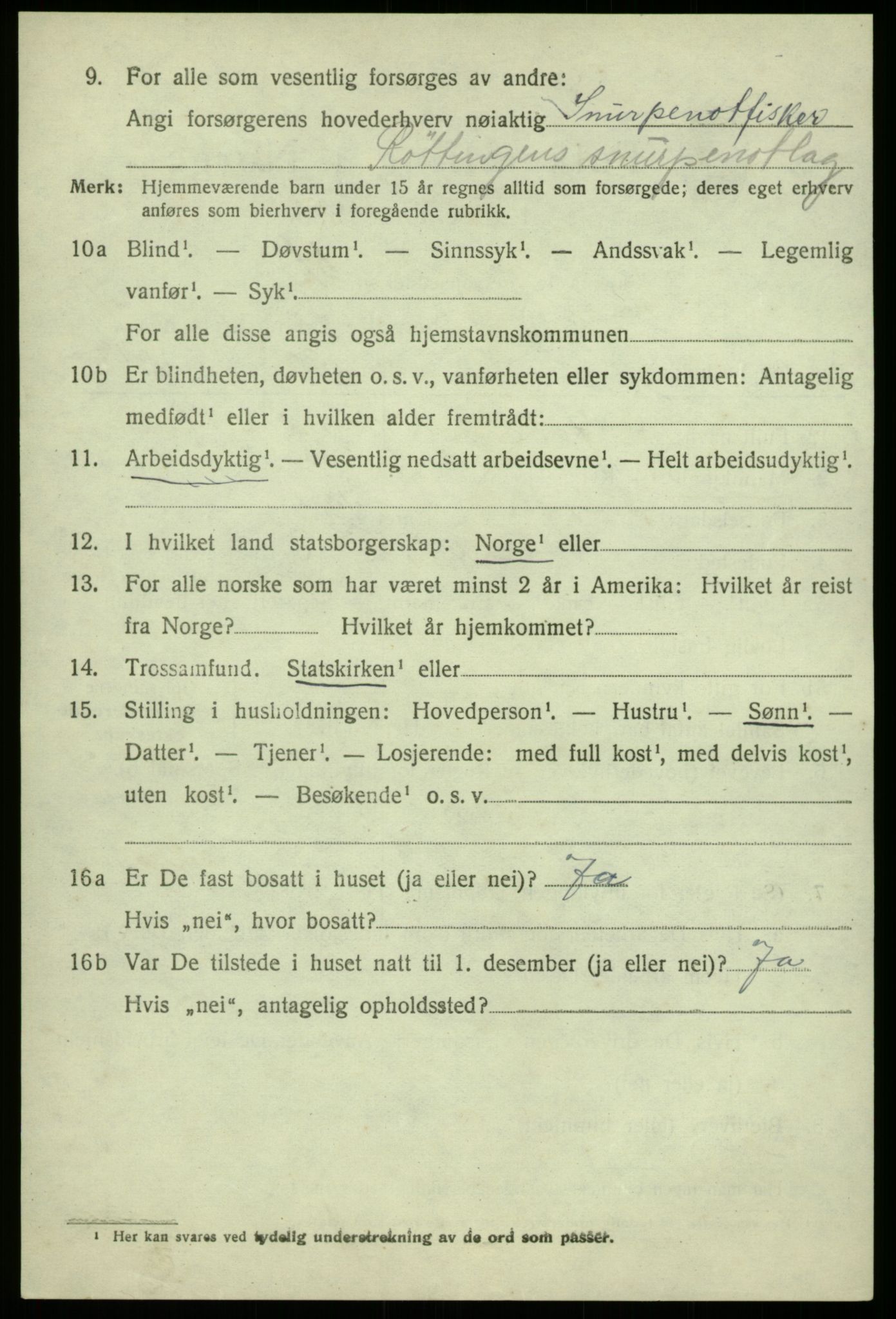 SAB, 1920 census for Os, 1920, p. 2957