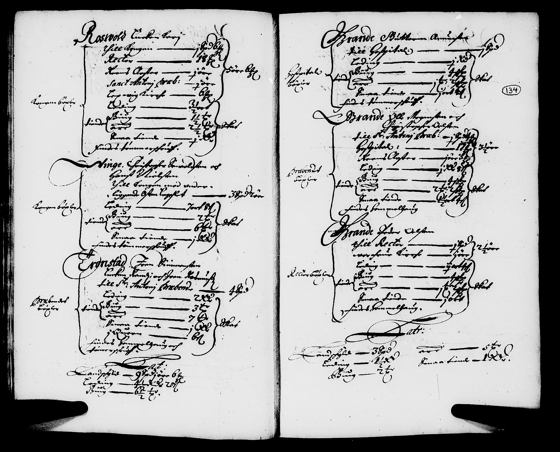 Rentekammeret inntil 1814, Realistisk ordnet avdeling, AV/RA-EA-4070/N/Nb/Nba/L0054: Stjørdal len, 1669, p. 133b-134a