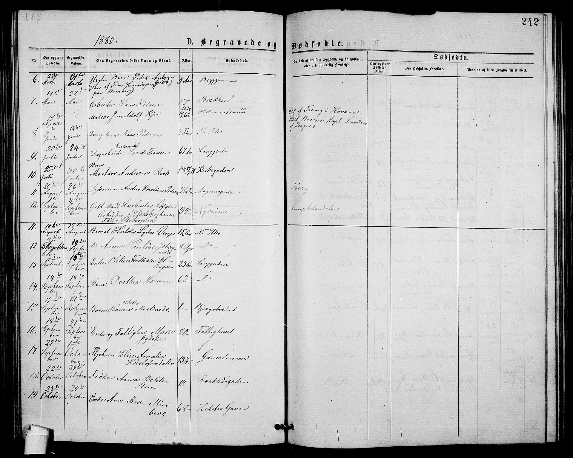 Holmestrand kirkebøker, AV/SAKO-A-346/G/Ga/L0004: Parish register (copy) no. 4, 1874-1888, p. 242