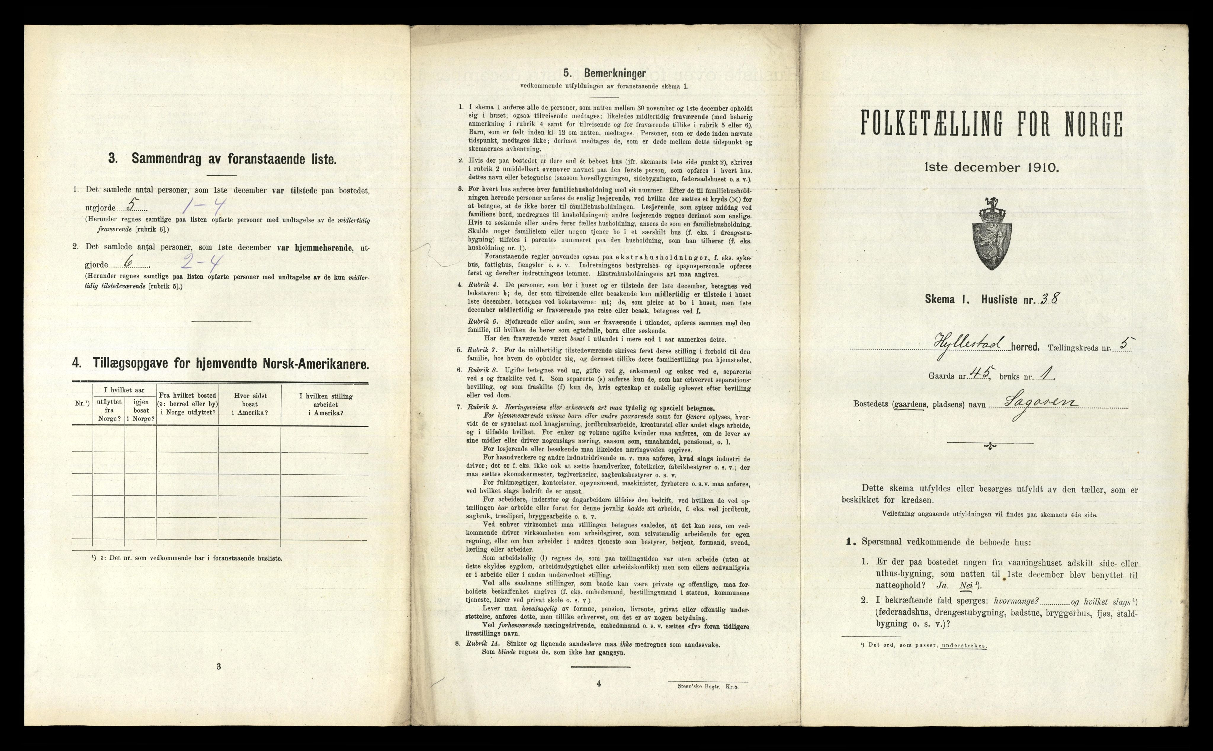 RA, 1910 census for Hyllestad, 1910, p. 383