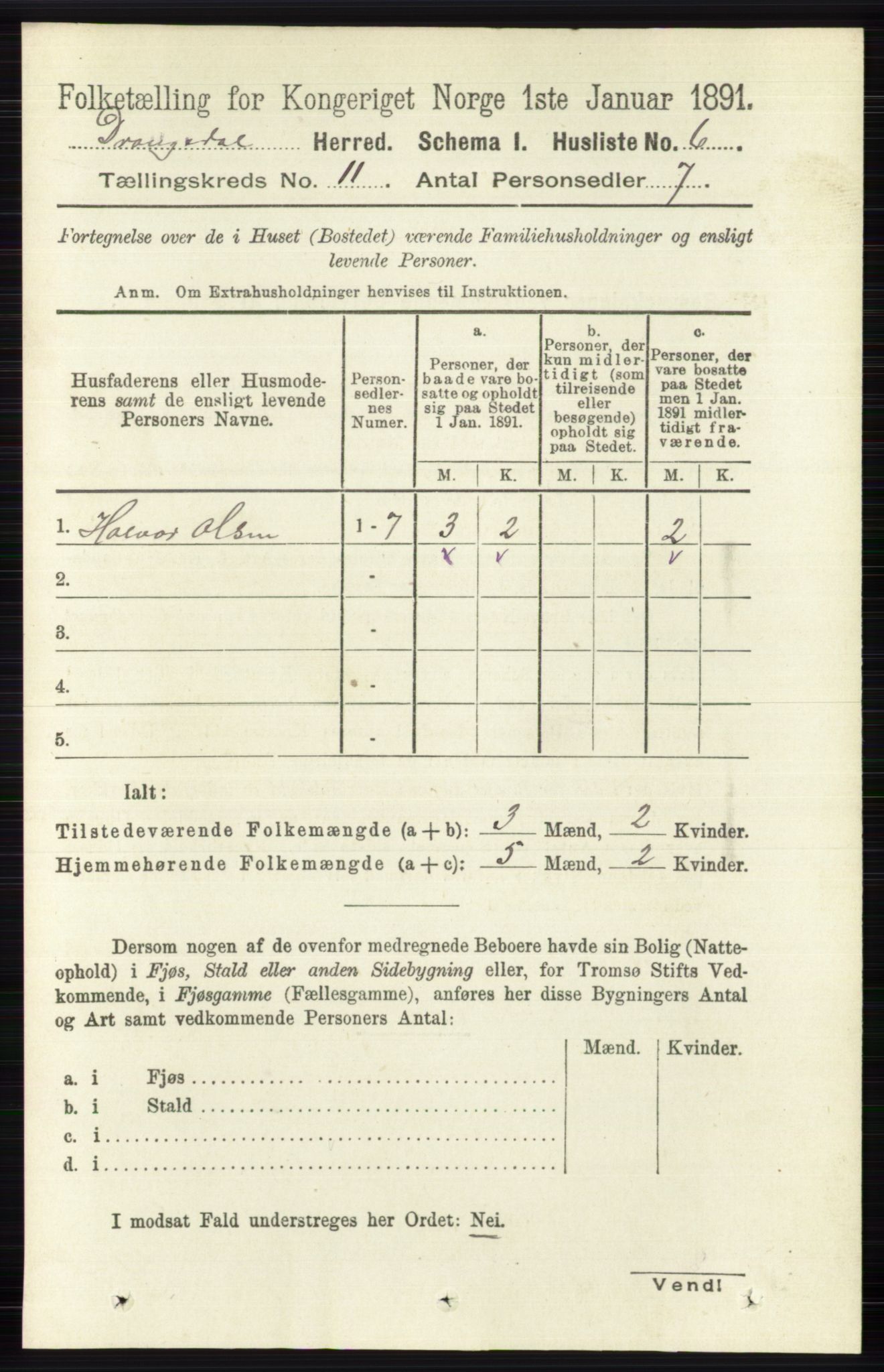 RA, 1891 census for 0817 Drangedal, 1891, p. 3848