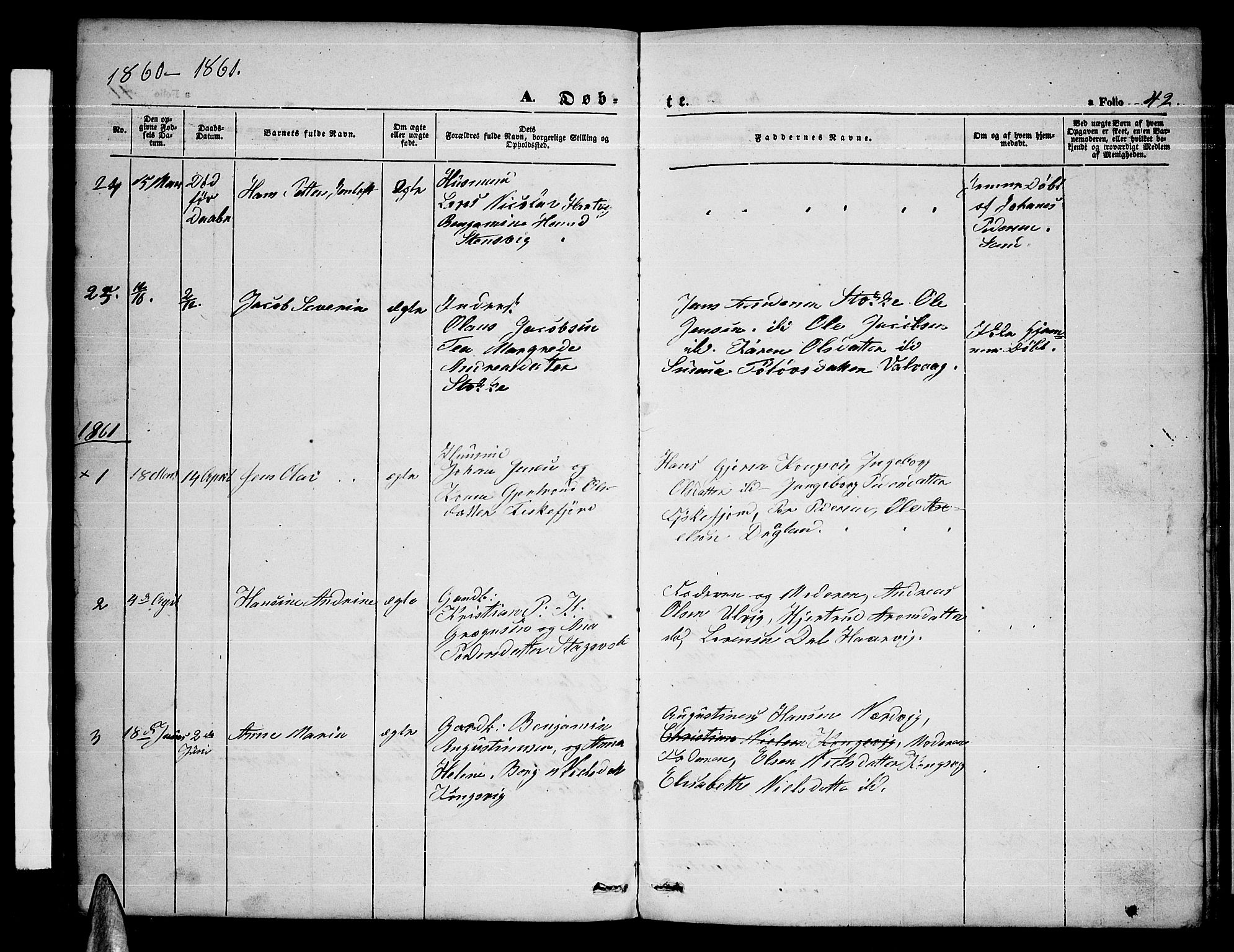 Ministerialprotokoller, klokkerbøker og fødselsregistre - Nordland, AV/SAT-A-1459/865/L0929: Parish register (copy) no. 865C01, 1840-1866, p. 42