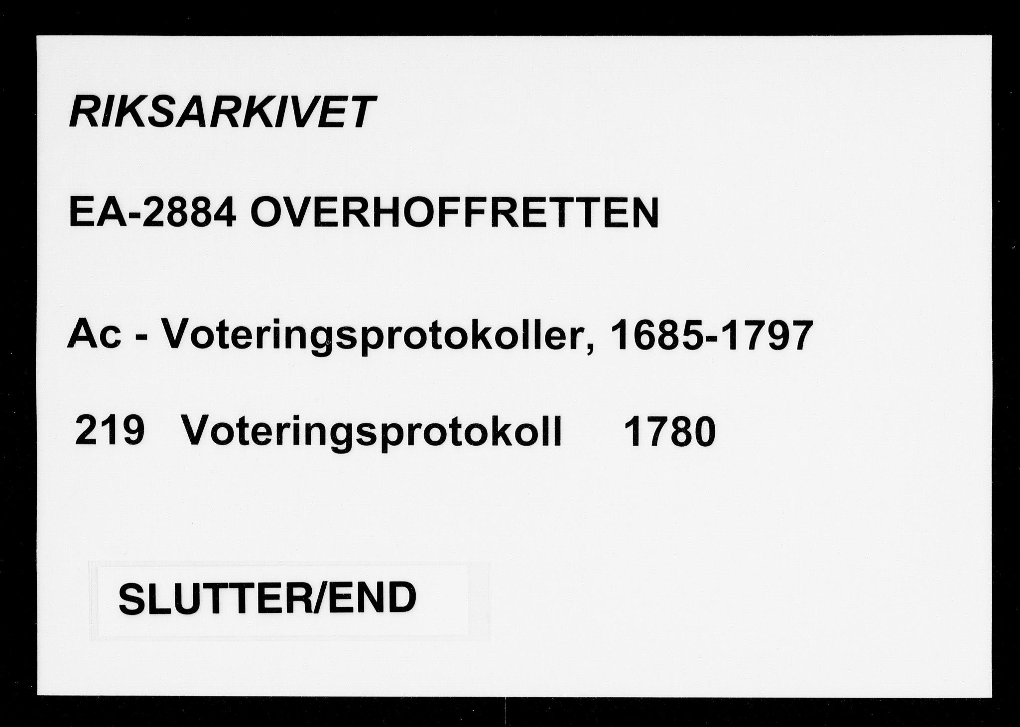 Overhoffretten 1667-1797, AV/RA-EA-2884/Ac/L0219: Voteringsprotokoll, 1780