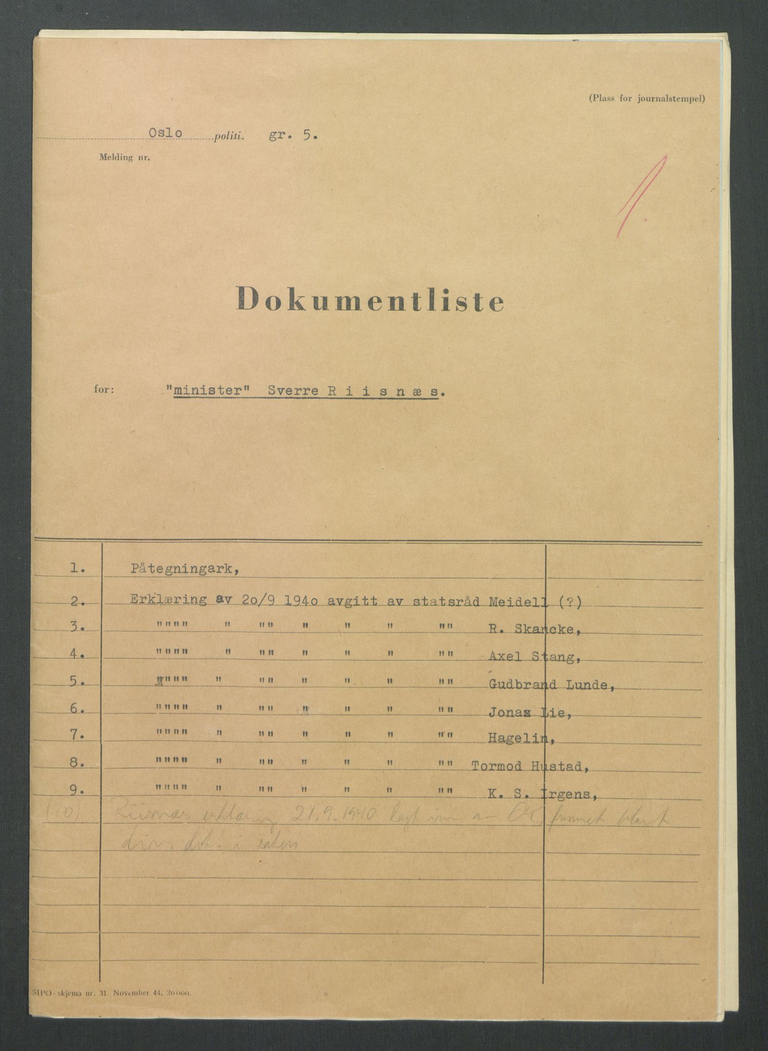 Landssvikarkivet, Oslo politikammer, AV/RA-S-3138-01/D/Di/L0001: Anr. 1559, 1945-1947, p. 2020