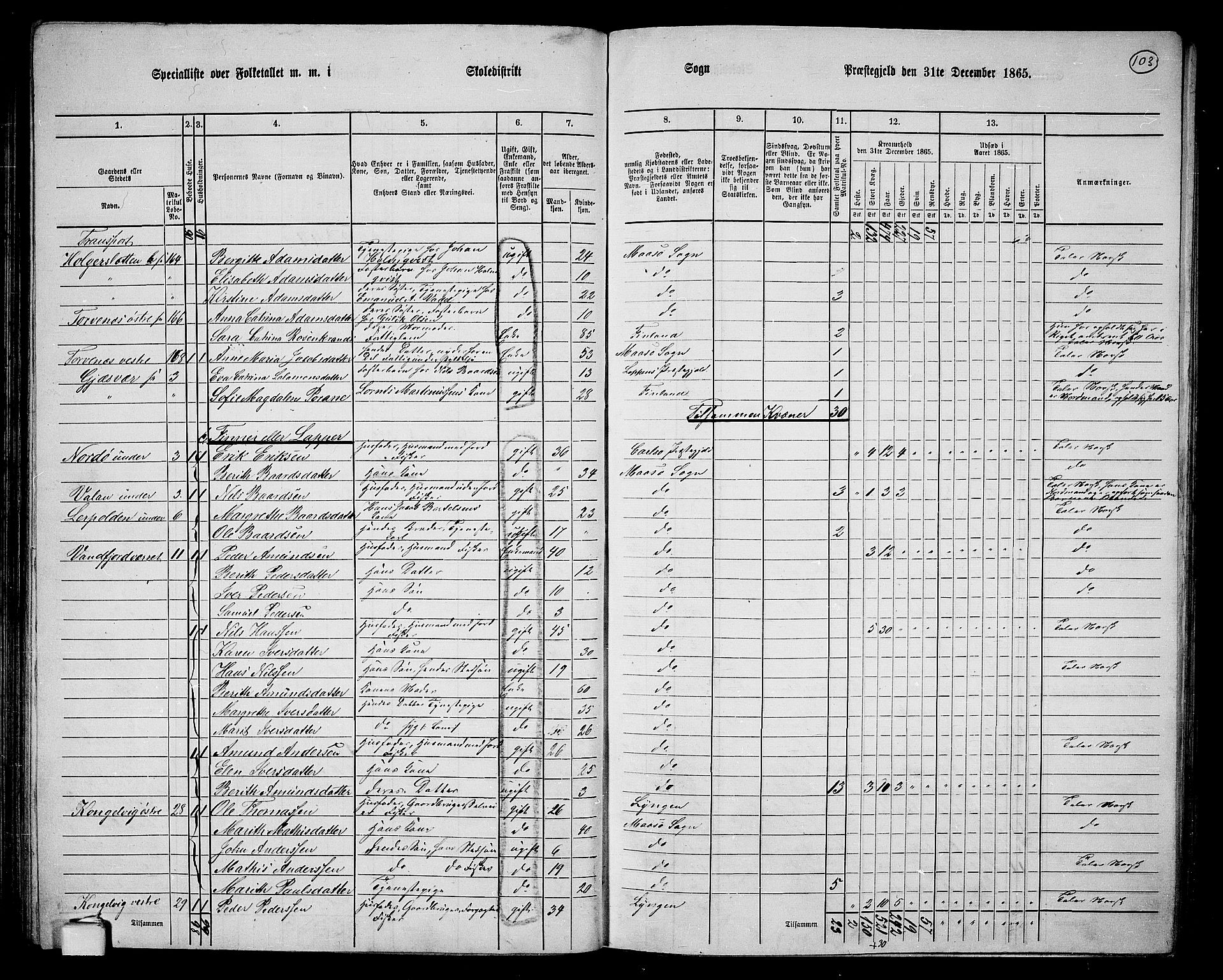 RA, 1865 census for Måsøy, 1865, p. 20