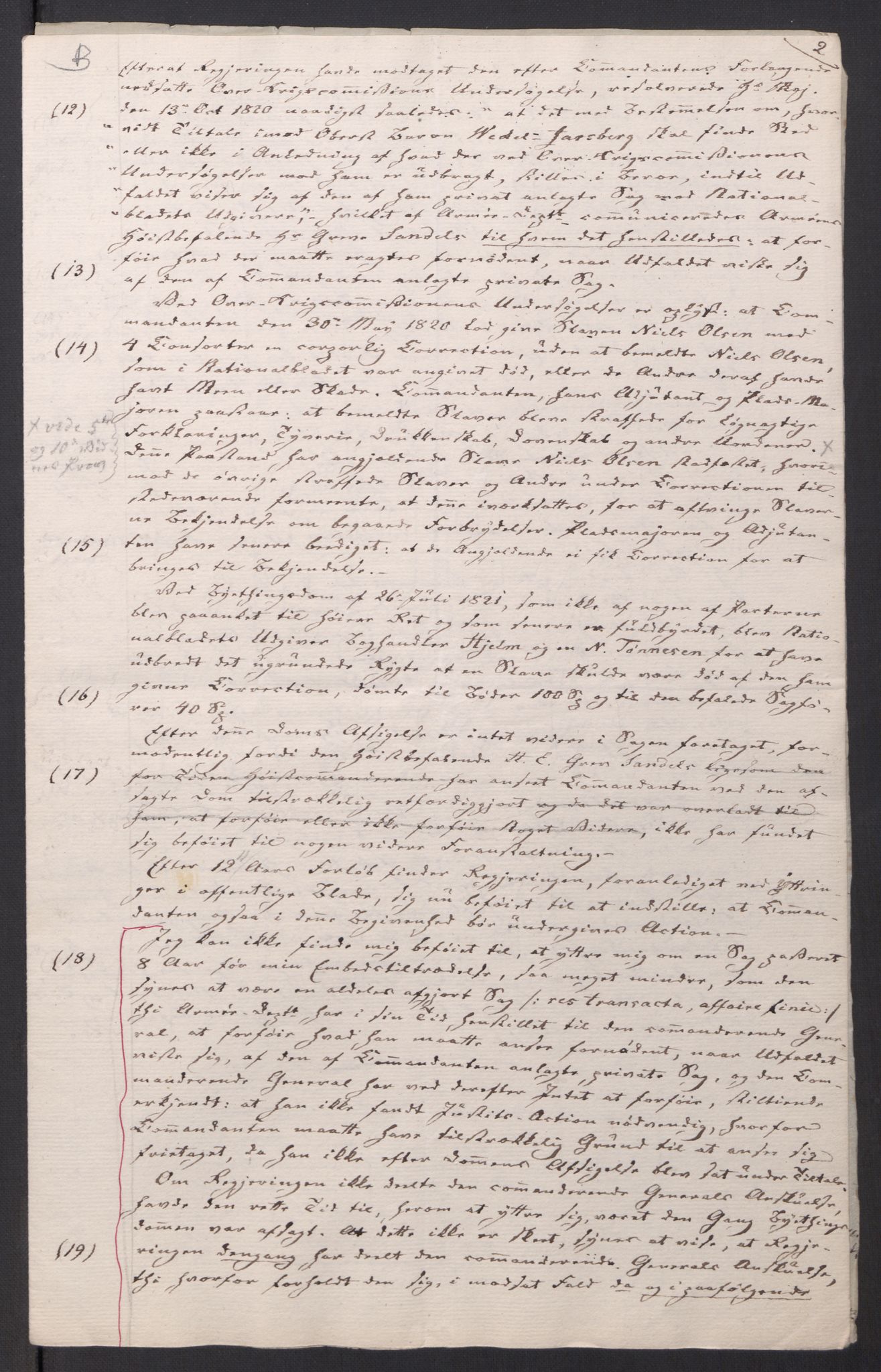 Motzfeldt-familien, AV/RA-PA-0234/D/L001b/0009: -- / "Til de trykte Optegnelser", 1821-1836