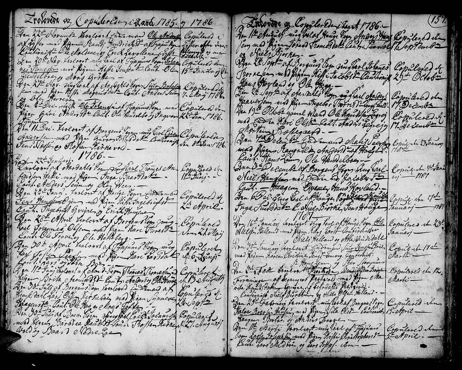 Lærdal sokneprestembete, SAB/A-81201: Parish register (official) no. A 3, 1783-1804, p. 157