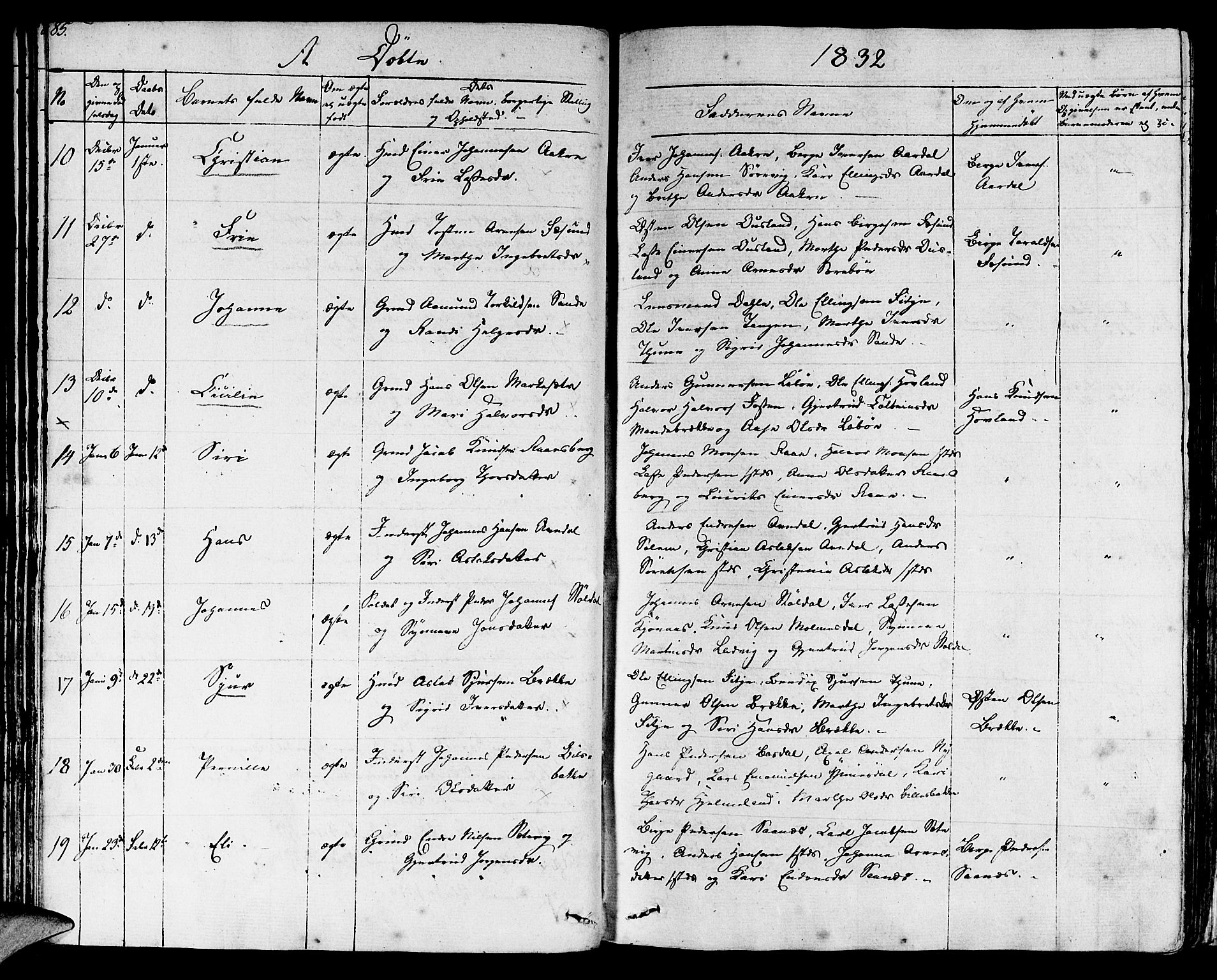 Lavik sokneprestembete, SAB/A-80901: Parish register (official) no. A 2I, 1821-1842, p. 85
