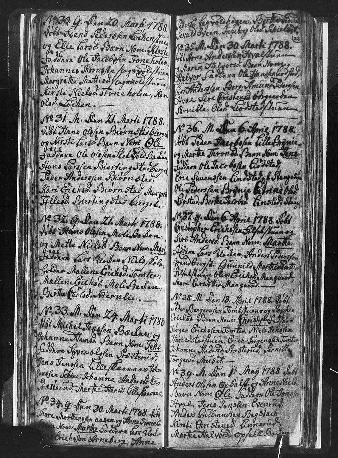 Romedal prestekontor, SAH/PREST-004/L/L0001: Parish register (copy) no. 1, 1785-1794, p. 22