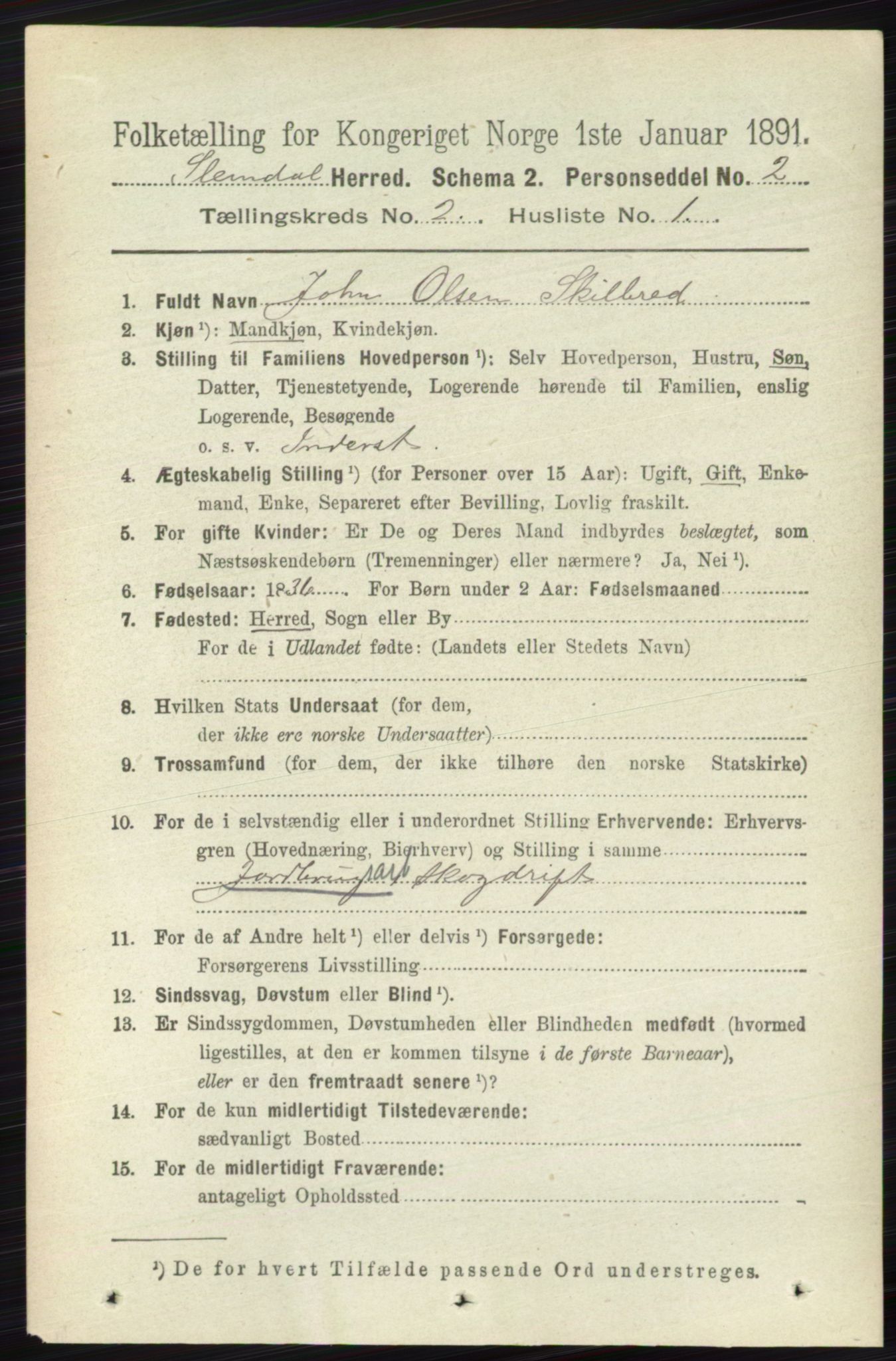 RA, 1891 census for 0811 Slemdal, 1891, p. 368