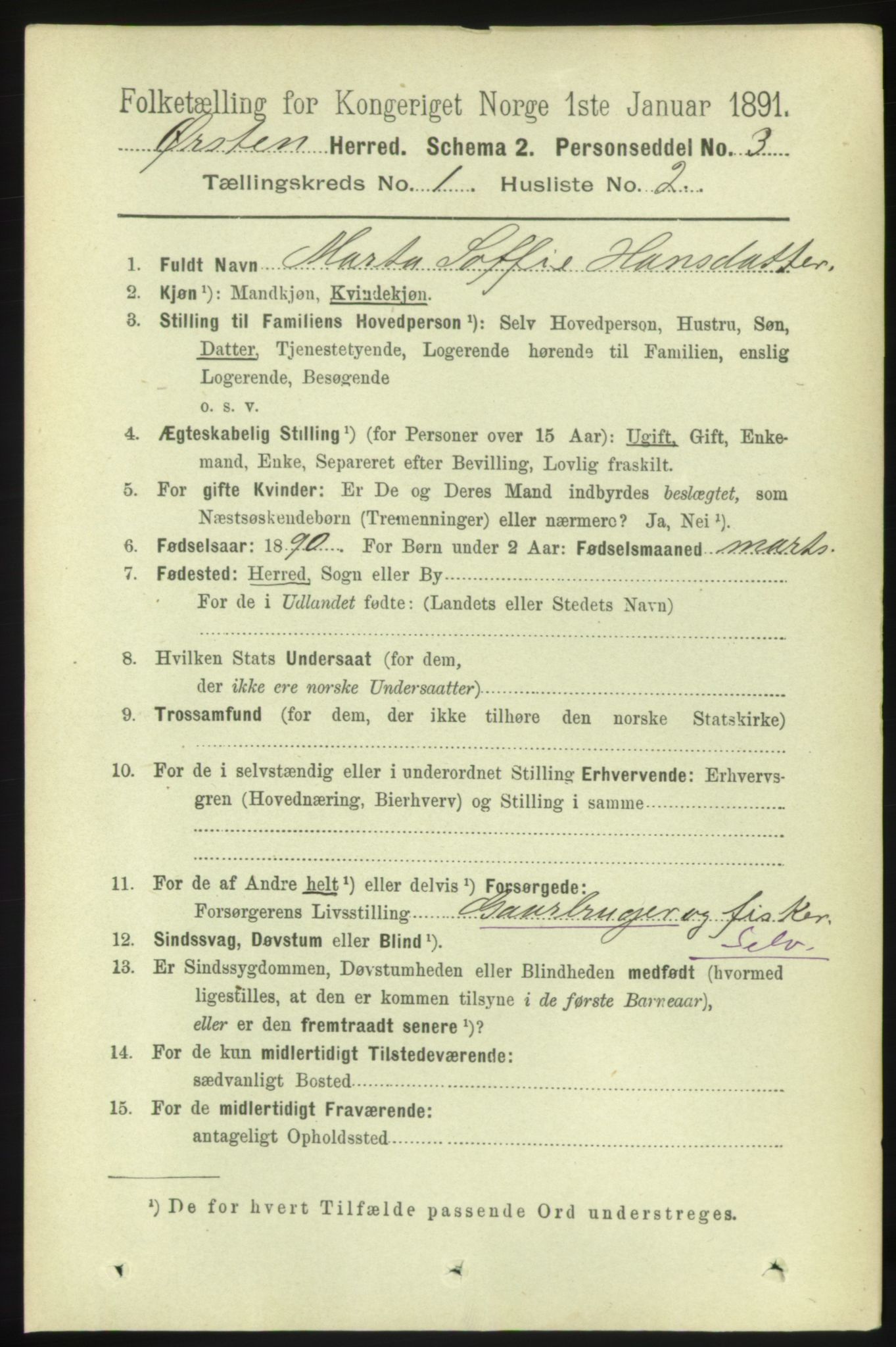 RA, 1891 census for 1520 Ørsta, 1891, p. 77