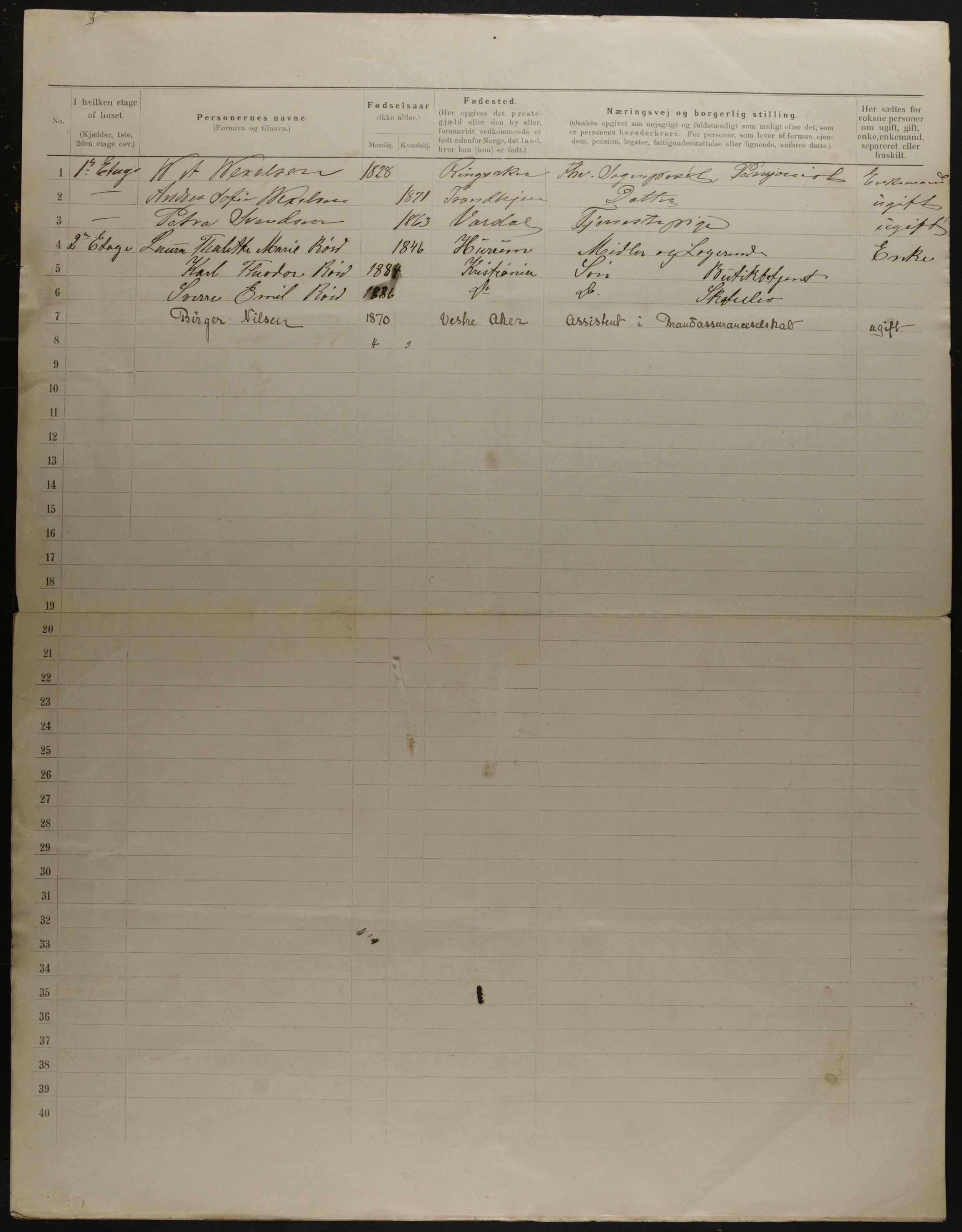 OBA, Municipal Census 1901 for Kristiania, 1901, p. 18980