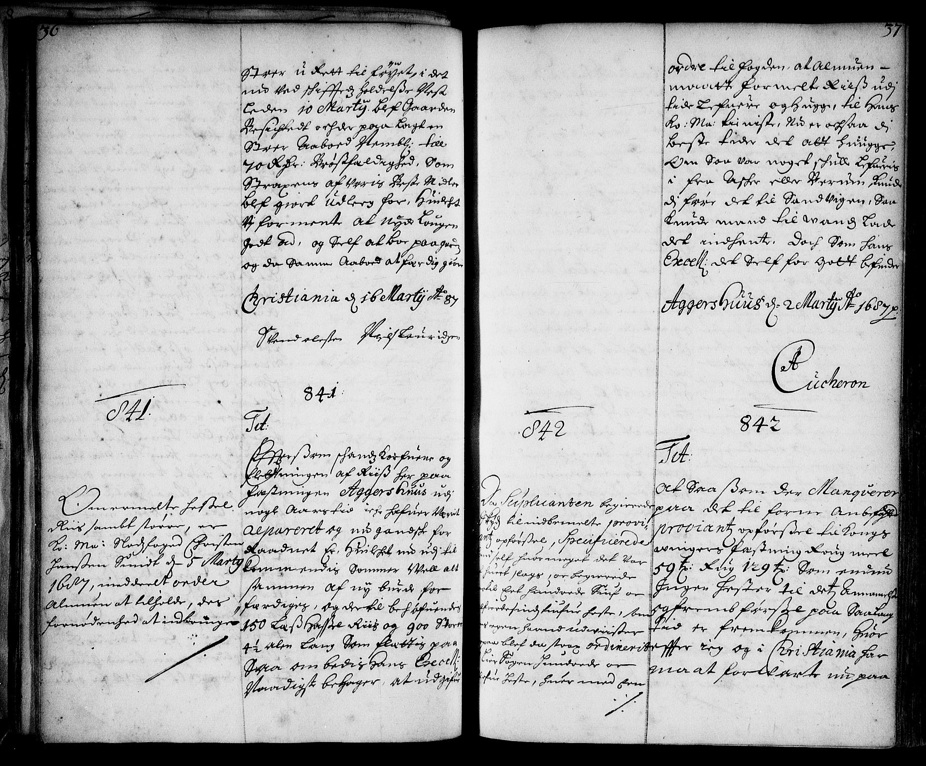 Stattholderembetet 1572-1771, AV/RA-EA-2870/Ae/L0004: Supplikasjons- og resolusjonsprotokoll, 1687, p. 36b-37a