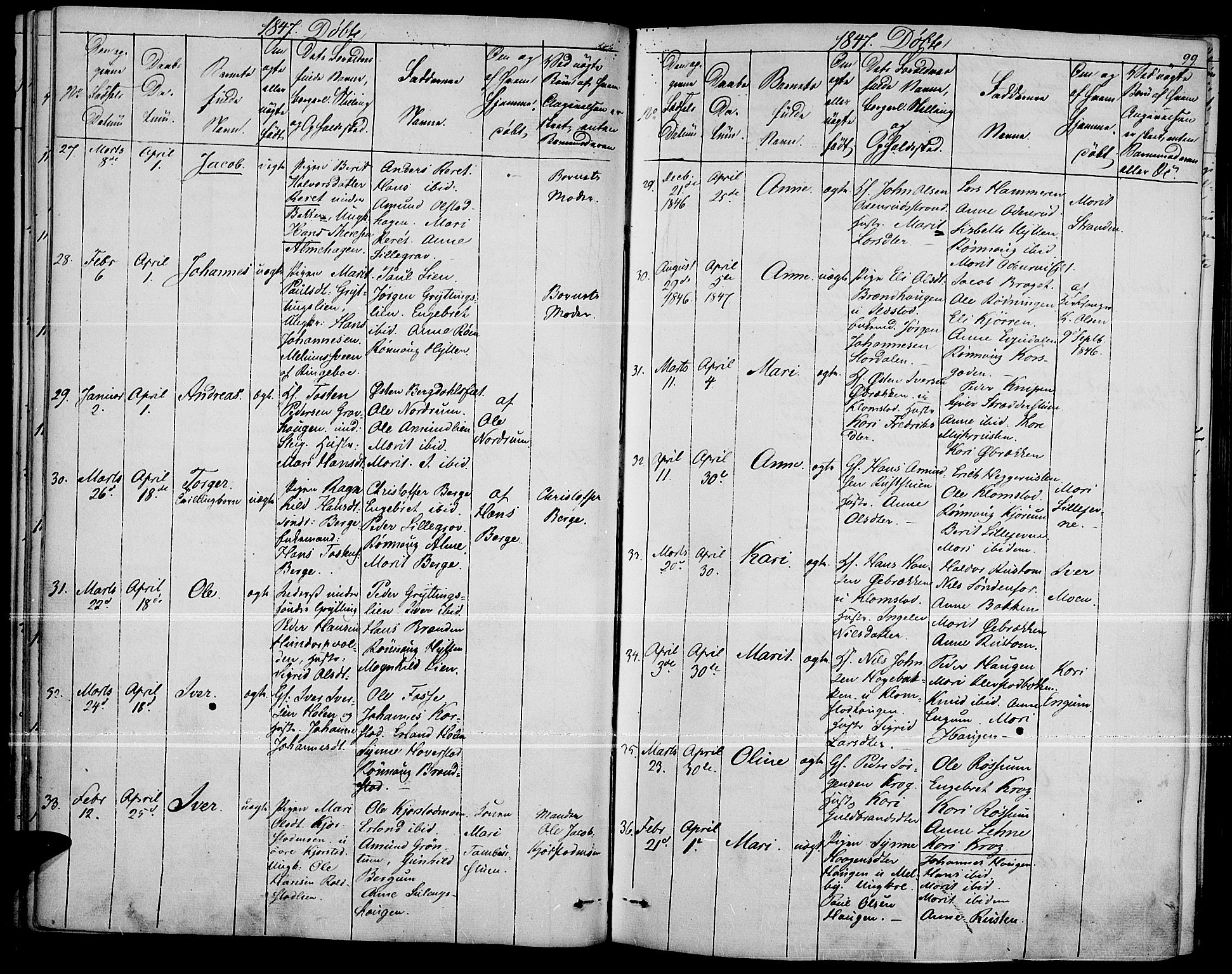 Fron prestekontor, AV/SAH-PREST-078/H/Ha/Haa/L0004: Parish register (official) no. 4, 1839-1848, p. 99