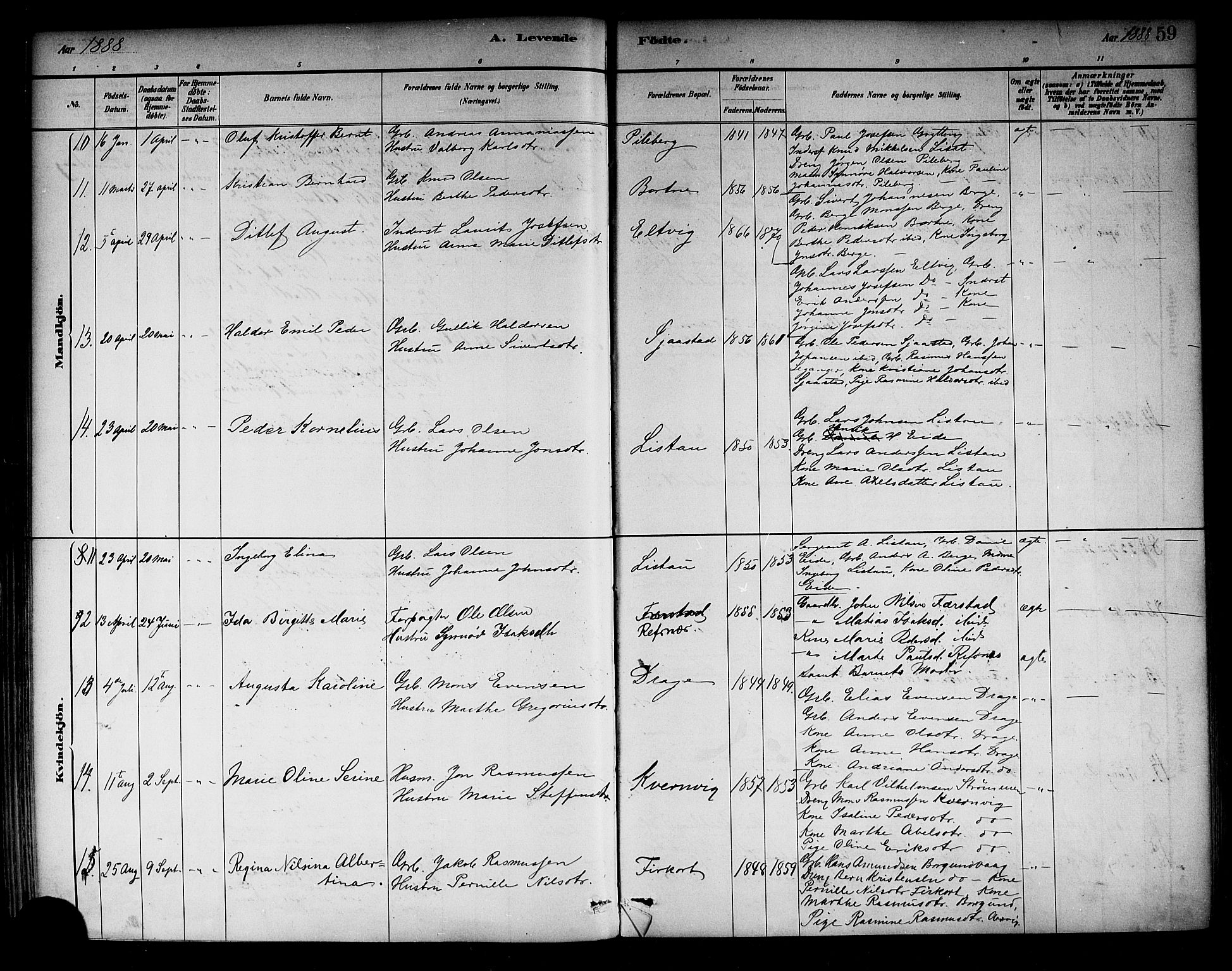 Selje sokneprestembete, AV/SAB-A-99938/H/Ha/Haa/Haab: Parish register (official) no. B 1, 1881-1890, p. 59