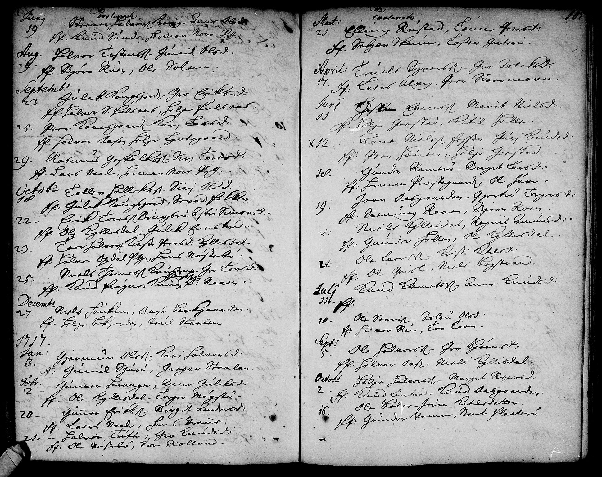 Rollag kirkebøker, SAKO/A-240/F/Fa/L0002: Parish register (official) no. I 2, 1714-1742, p. 105