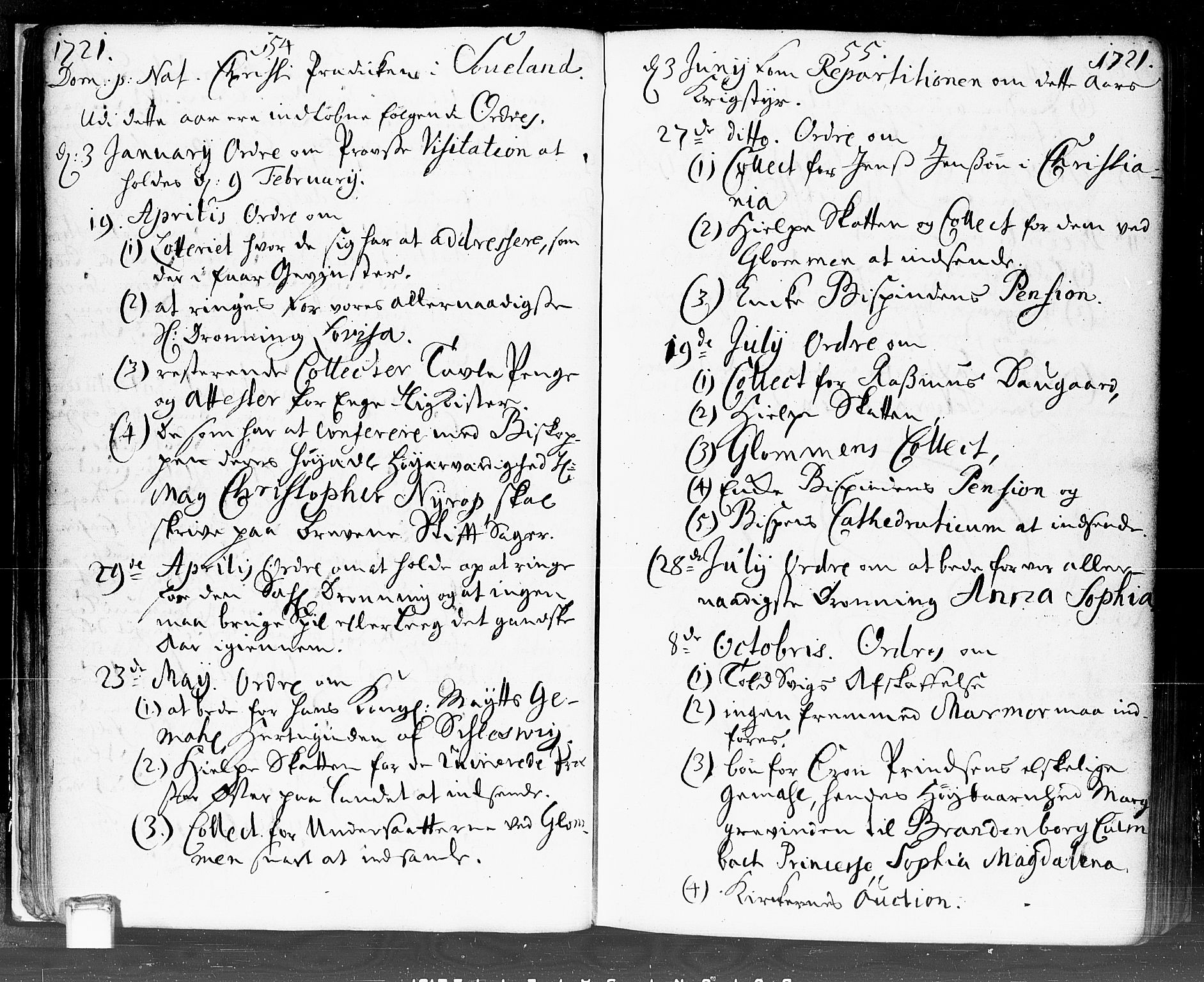 Hjartdal kirkebøker, SAKO/A-270/F/Fa/L0002: Parish register (official) no. I 2, 1716-1754, p. 54-55