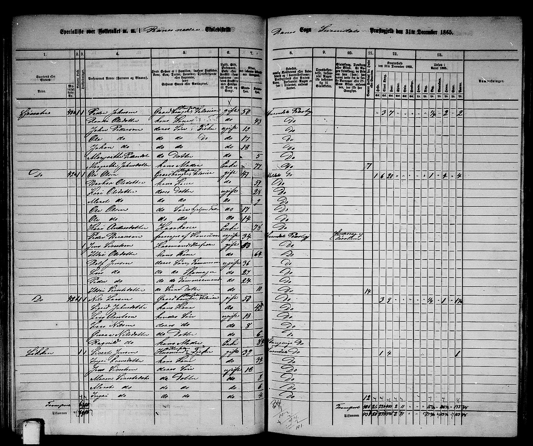 RA, 1865 census for Surnadal, 1865, p. 94