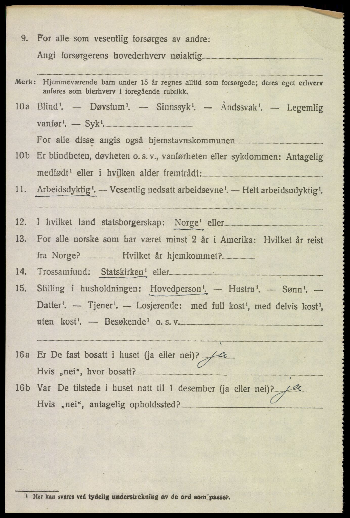 SAH, 1920 census for Tynset, 1920, p. 6501