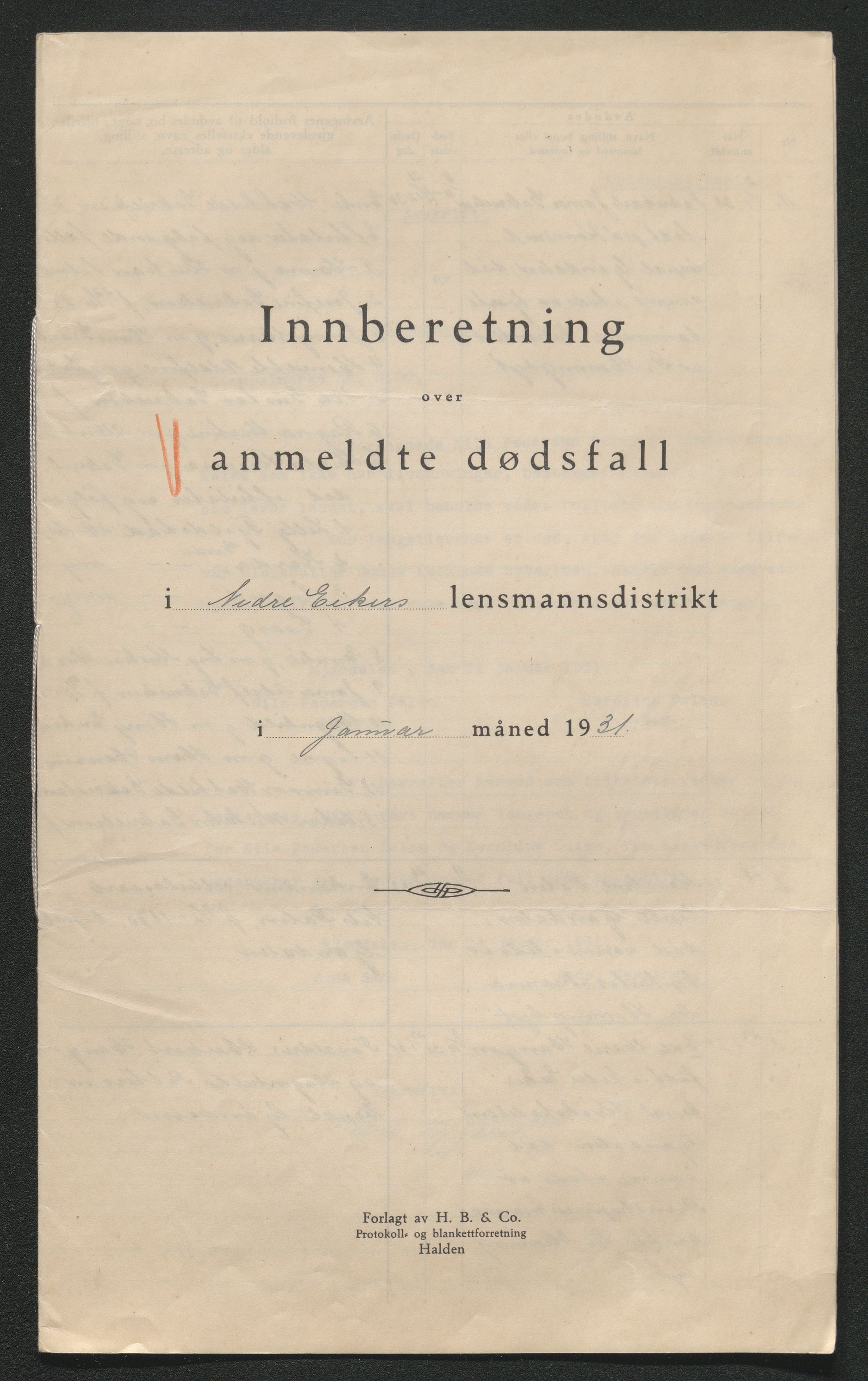 Eiker, Modum og Sigdal sorenskriveri, AV/SAKO-A-123/H/Ha/Hab/L0046: Dødsfallsmeldinger, 1930-1931, p. 590